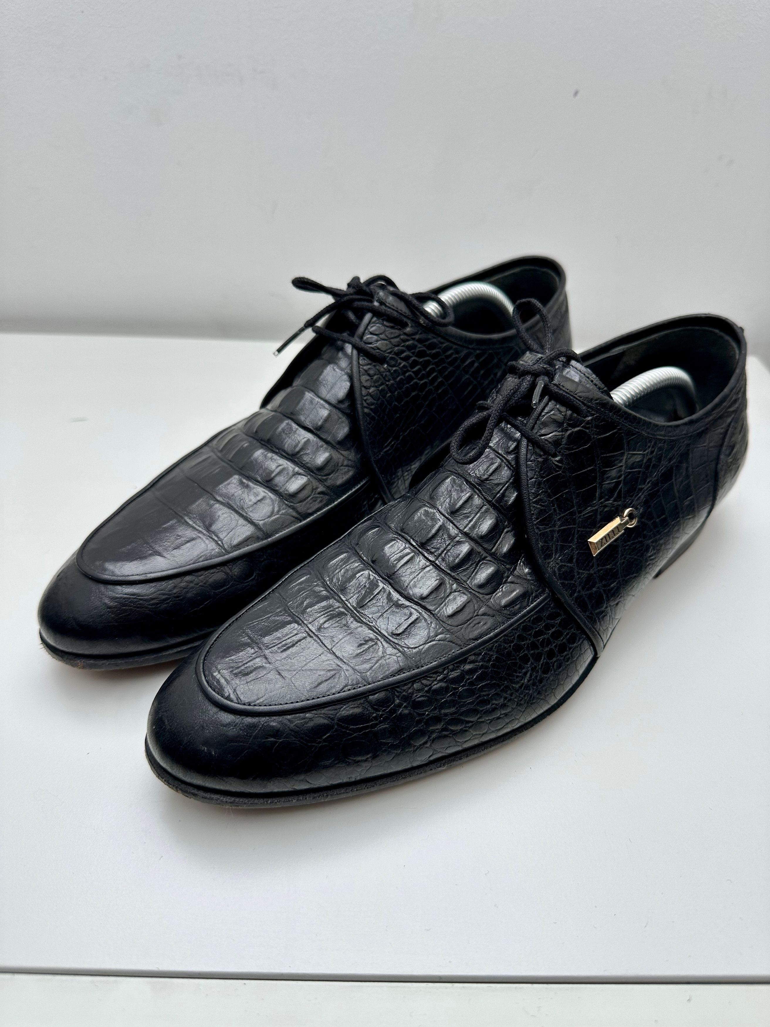 Zilli FREE TARIFF Zilli Black Dress Crocodile Leather Formal Shoes Size US 9 / EU 42 - 4 Thumbnail