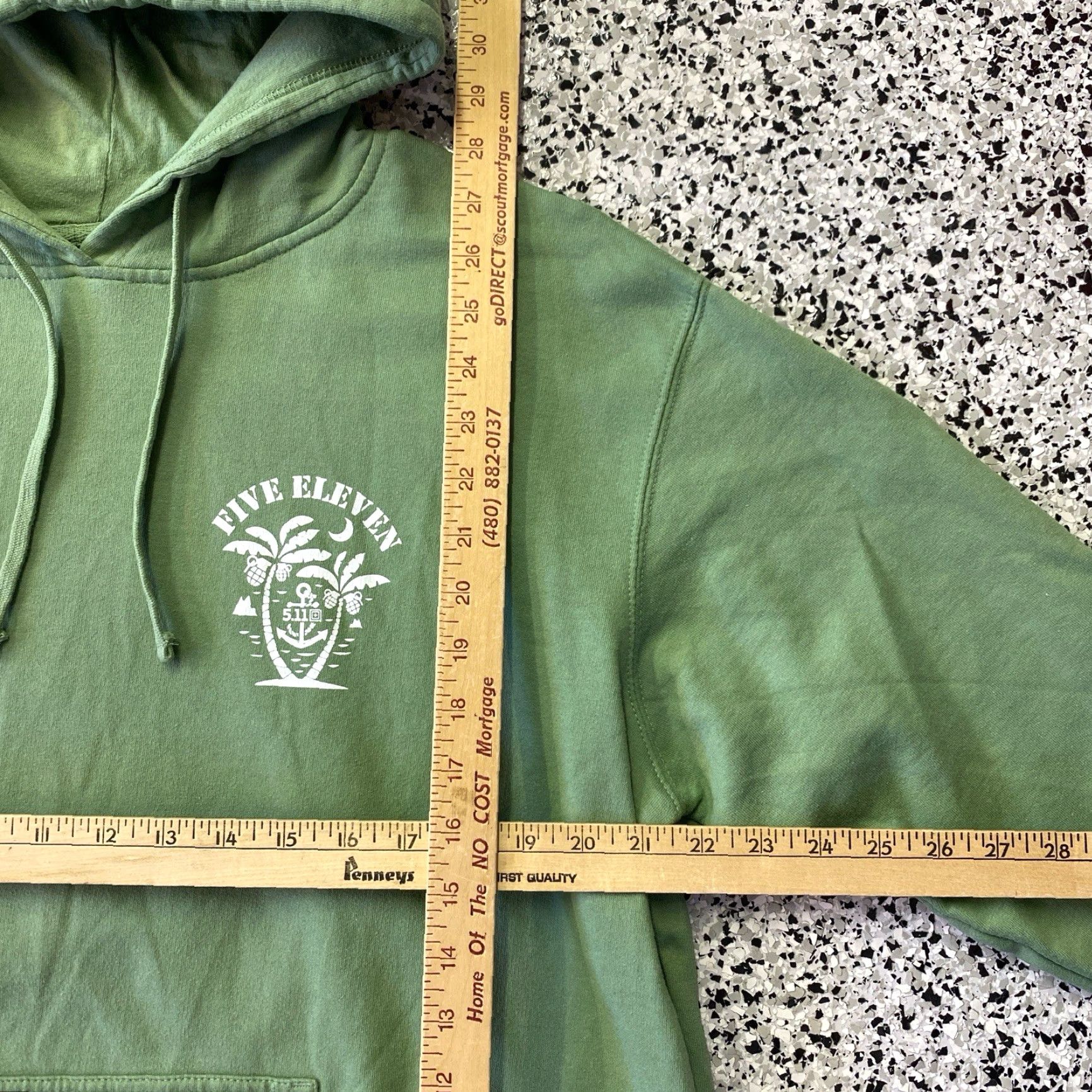 Vintage 5.11 Tactical Hoodie Mens XL Palm Tress Fleece Pullover Green Size US XL / EU 56 / 4 - 2 Thumbnail