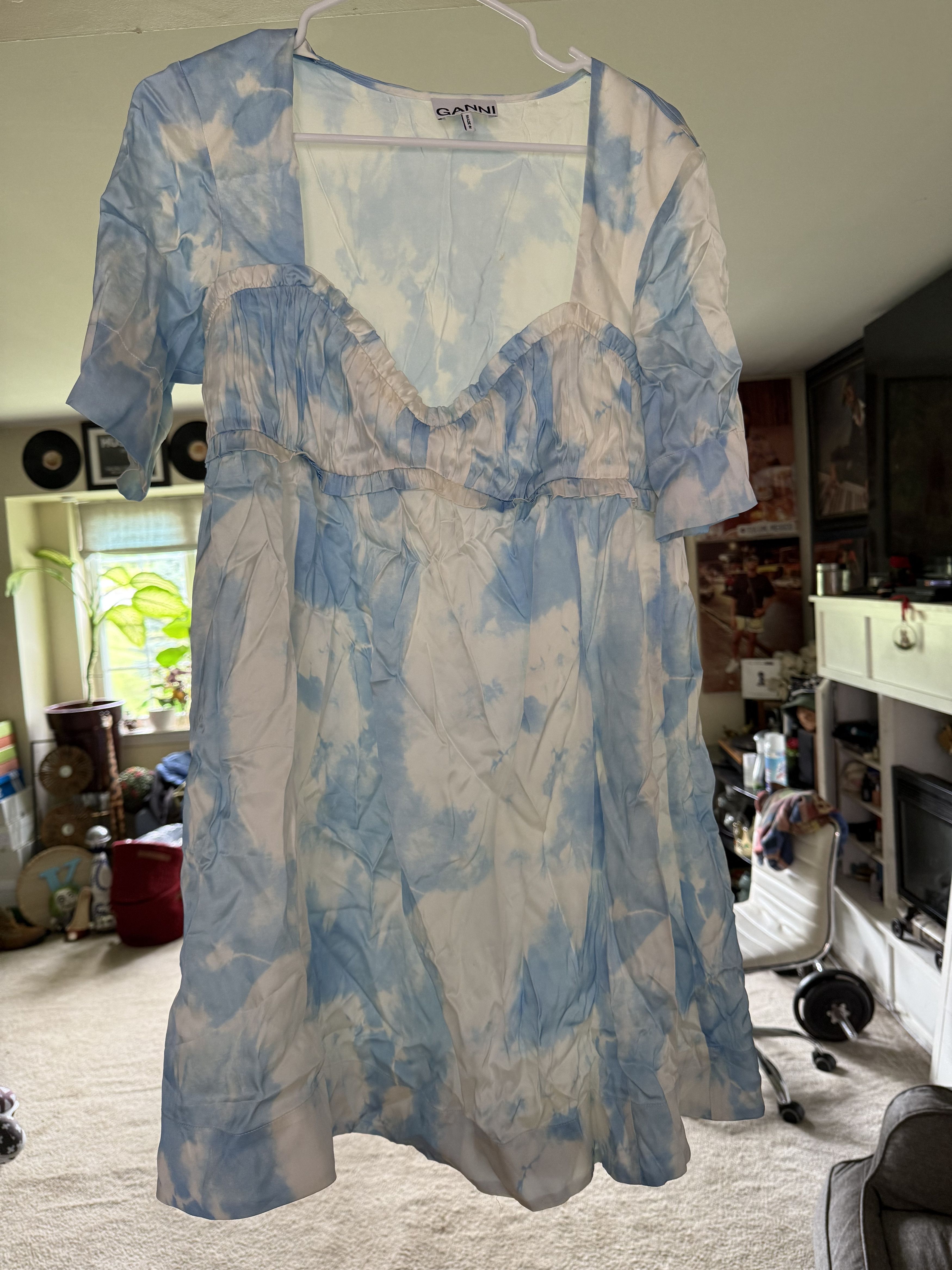 Ganni Graphic print satin minidress Size S / US 4 / IT 40 - 2 Thumbnail