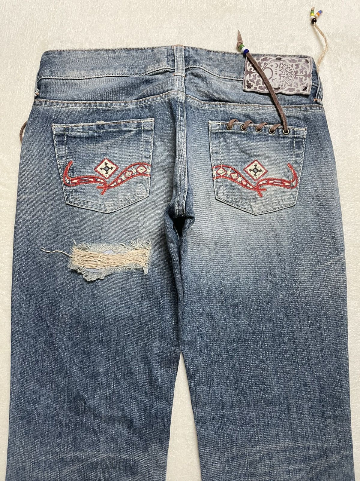 Edwin Vintage Edwin Boot Cut Distressed Ripped Denim Jeans Size US 30 / EU 46 - 13 Thumbnail