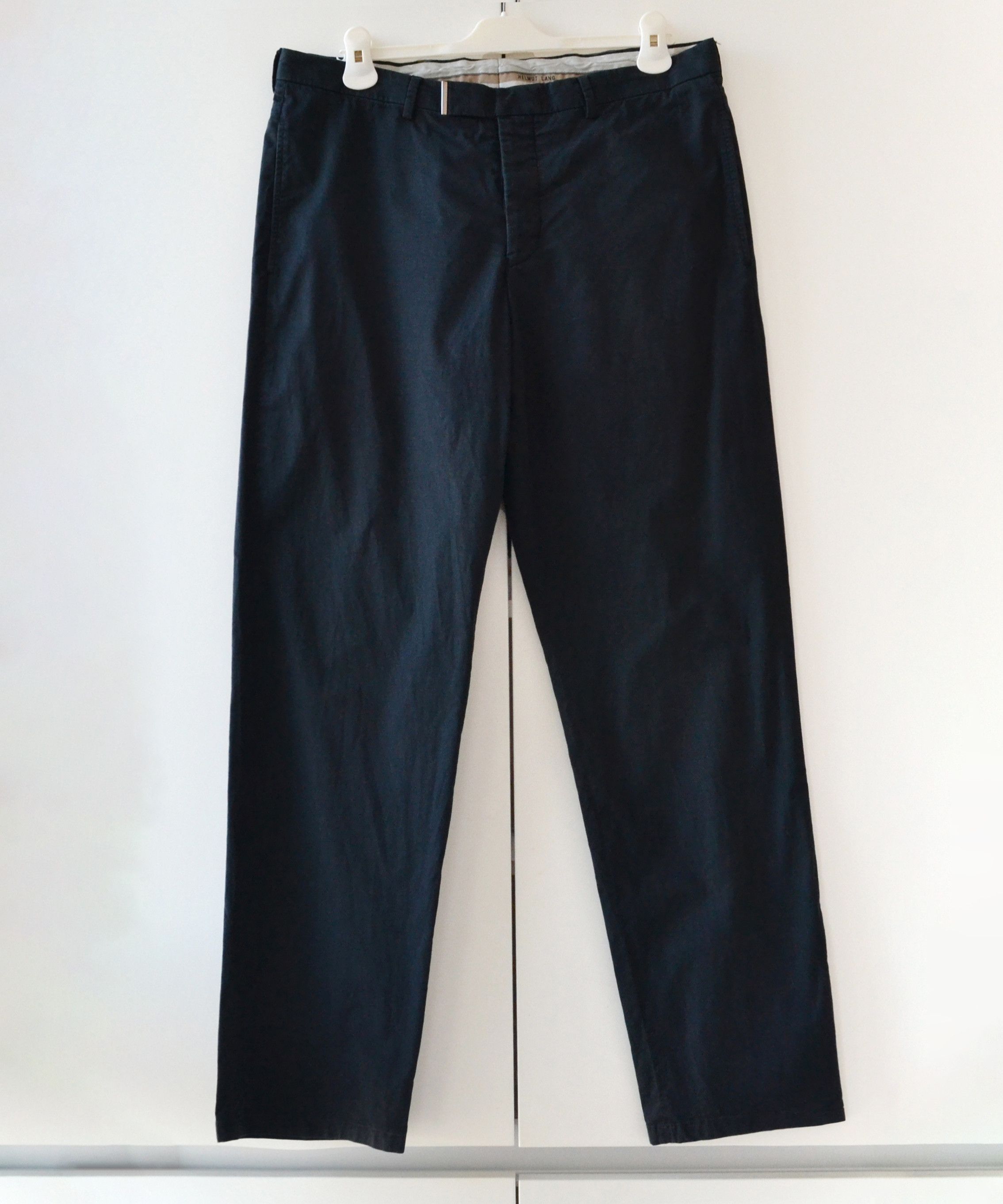 🔴 HELMUT LANG Pants Trousers Cotton Metal Navy Blue Vintage
