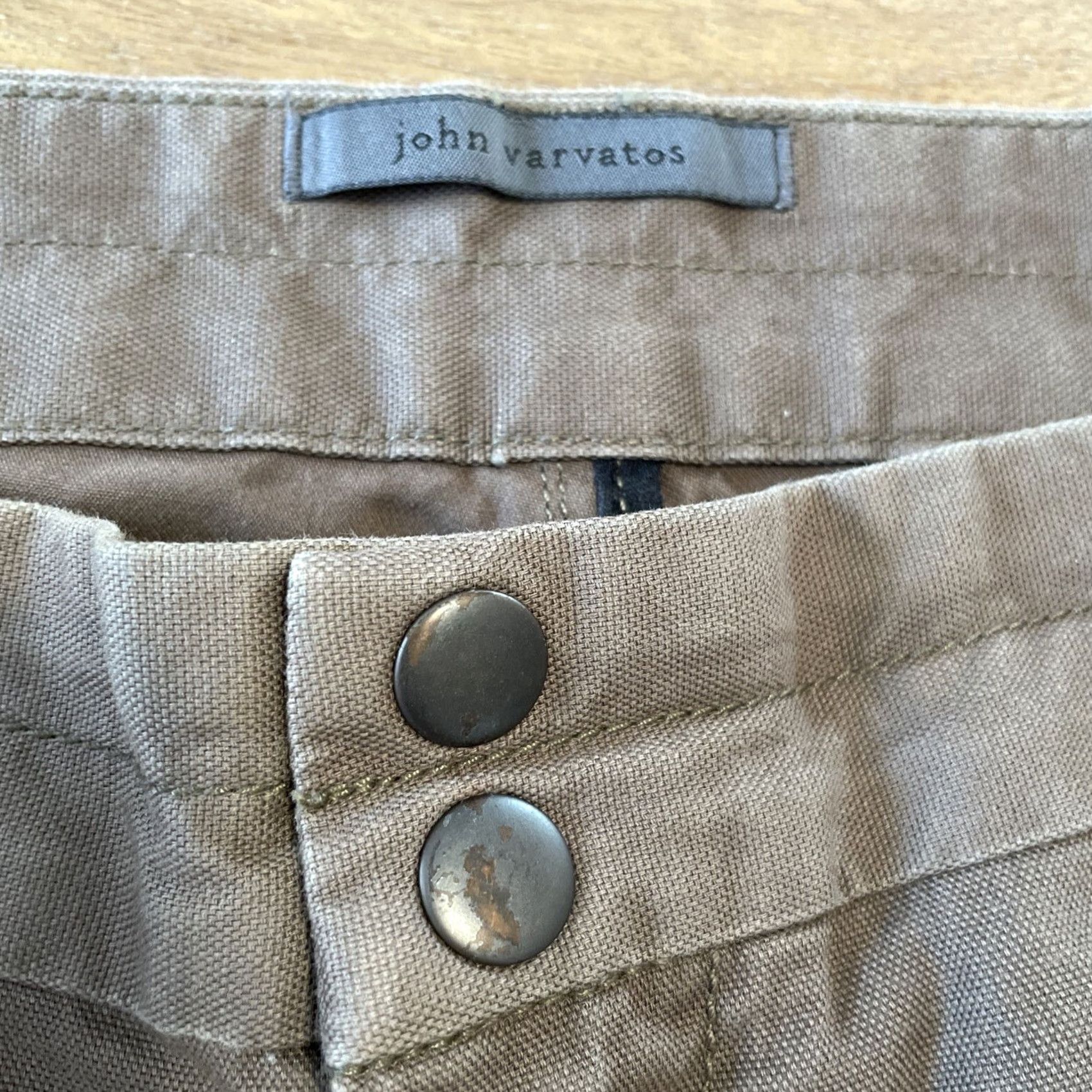 John Varvatos john varvatos Men’s Brown Casual Khaki Shorts Flat Front Pockets Raw Hem Size 54 Size US 38 / EU 54 - 3 Thumbnail