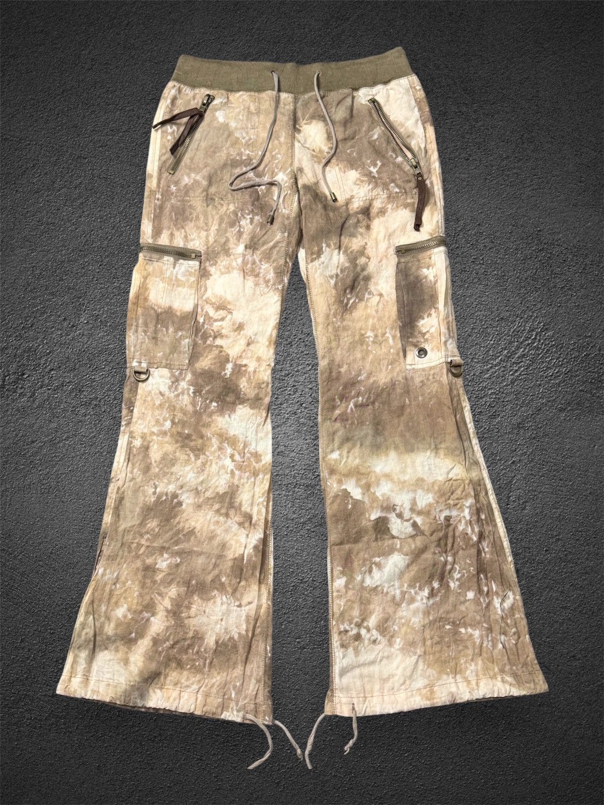 If Six Was Nine × Japanese Brand × Le Grande Bleu (L.G.B.) G.O.A Goa Flared Bootcut Cargo Pants Bleach Brown Size US 32 / EU 48 - 1 Thumbnail