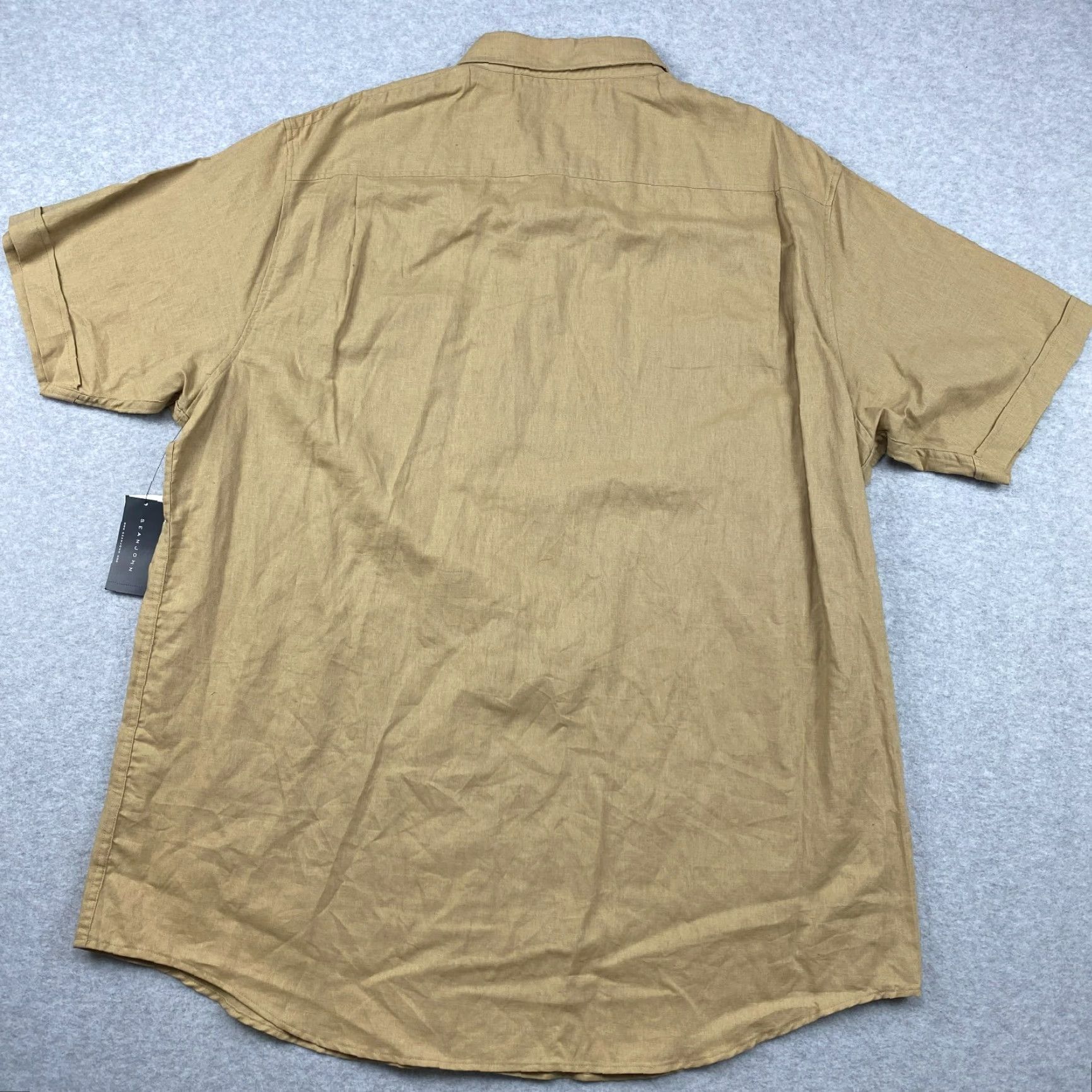 Sean John VINTAGE: NO | Sean John Button-Up Shirt Mens 4XL Beige Original Fit Linen Short Sleeve NWT Size US XXL / EU 58 / 5 - 7 Thumbnail