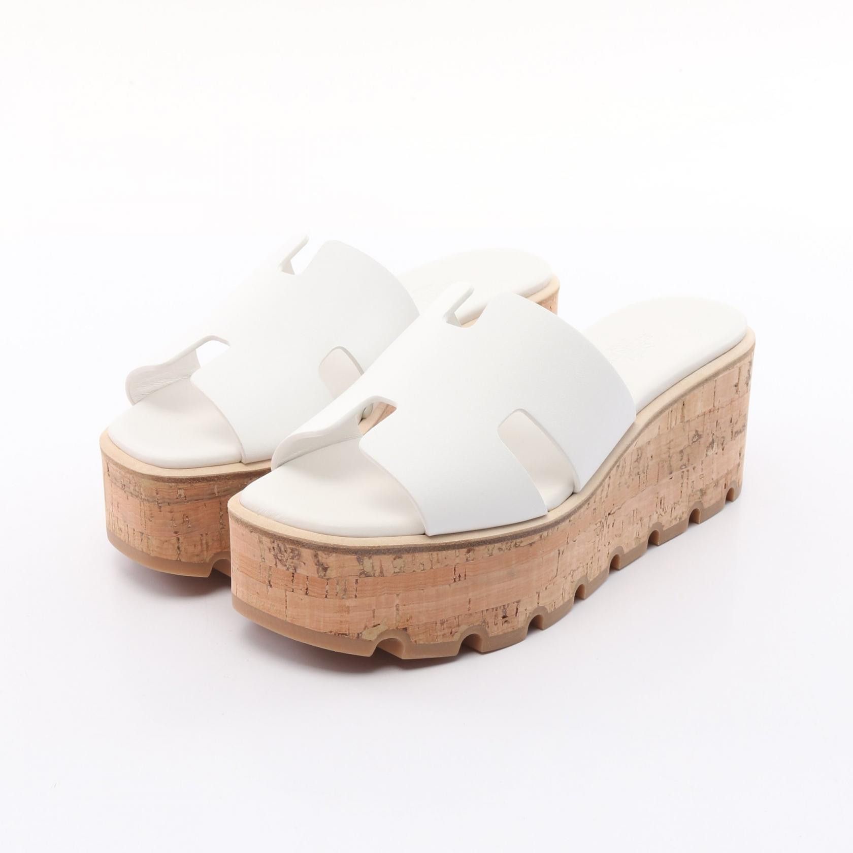 Hermes Hermes Mules Leather Shoes Leather Shoes in White, Women's