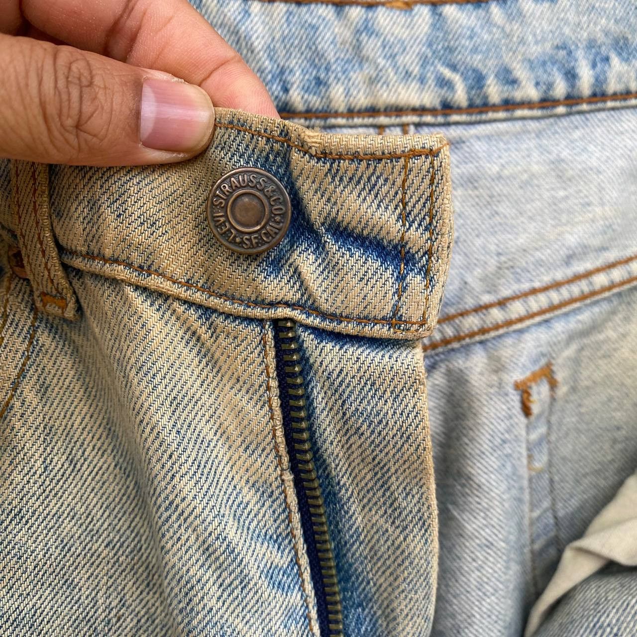 Levi's × Vintage SUPER CRAZY DIRTY VINTAGE LEVIS 1989 DENIM LOT 606 BJ07-10 Size US 28 / EU 44 - 2 Thumbnail