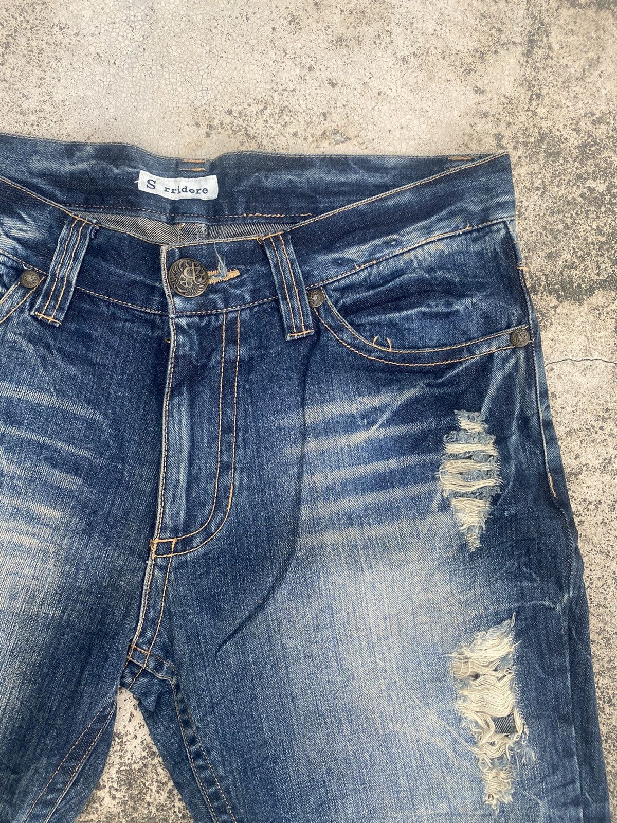 If Six Was Nine × Japanese Brand Flare Jeans Sorridere Distress Clawmark Bootcut Size US 35 - 9 Thumbnail