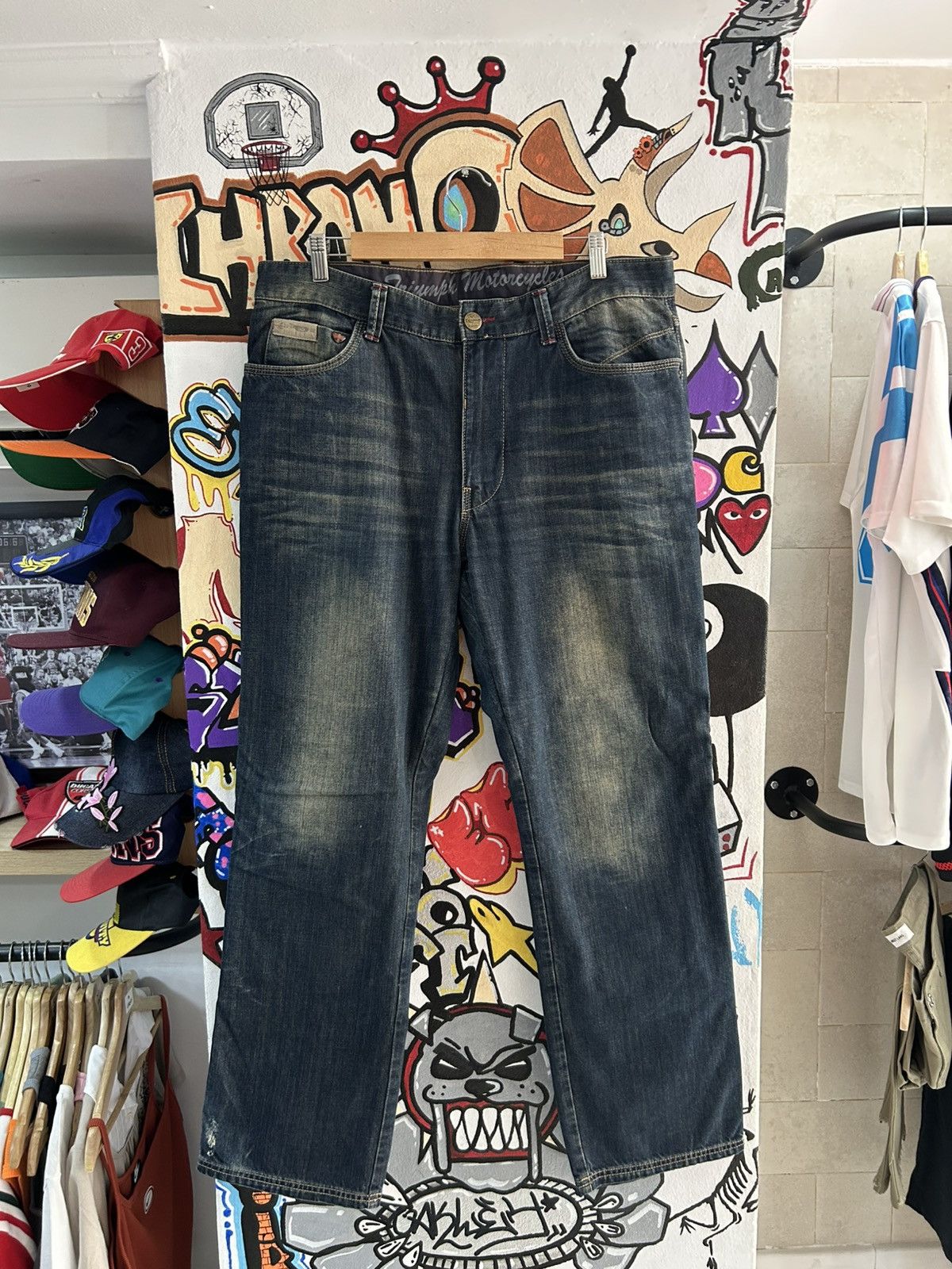 Vintage Triumph Motorcycles Jeans For Riding Size US 36 / EU 52 - 1 Thumbnail