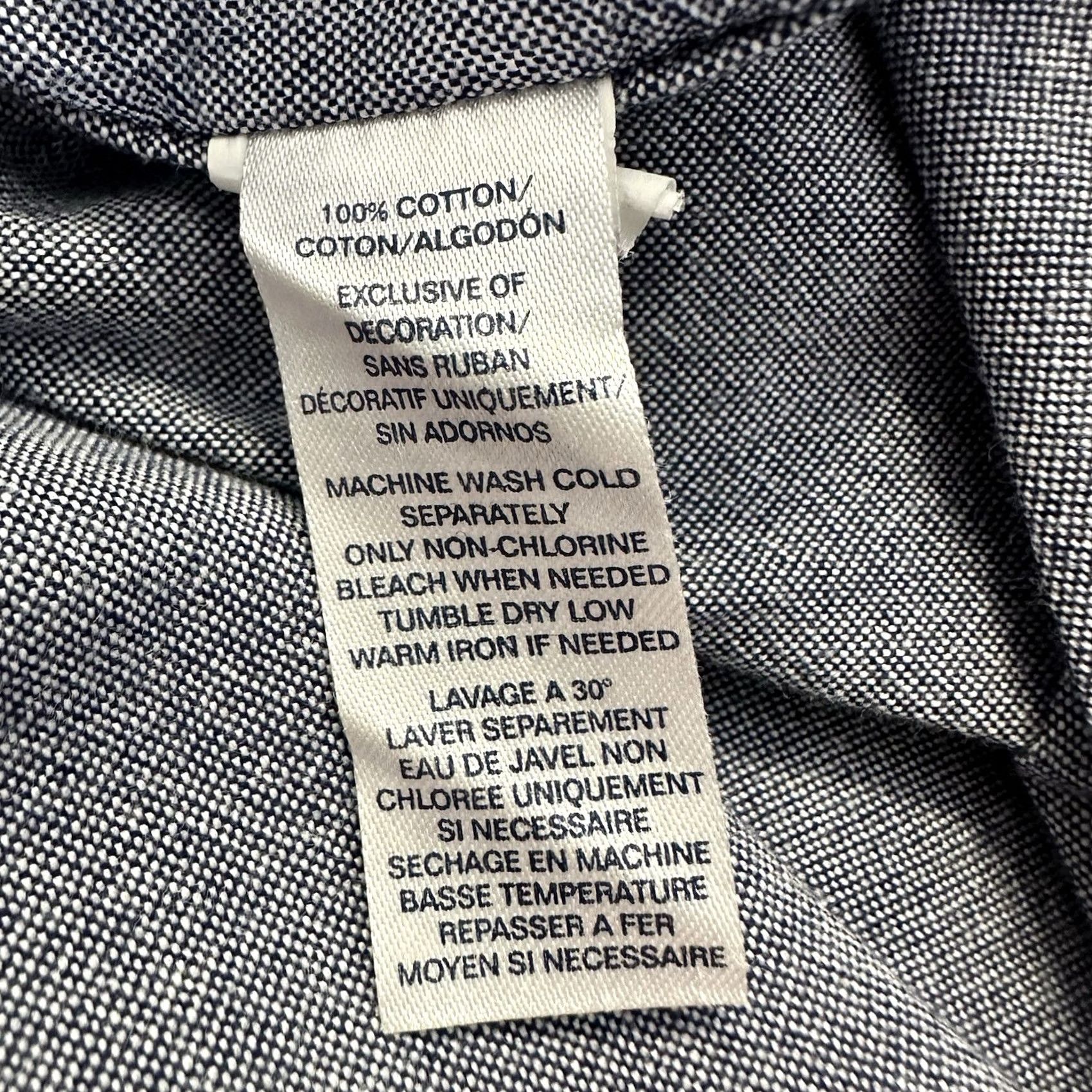 Chaps Chaps Shirt L Long Sleeve Button-Down Collared Twill Herringbone Blue Mens Size US L / EU 52-54 / 3 - 8 Thumbnail