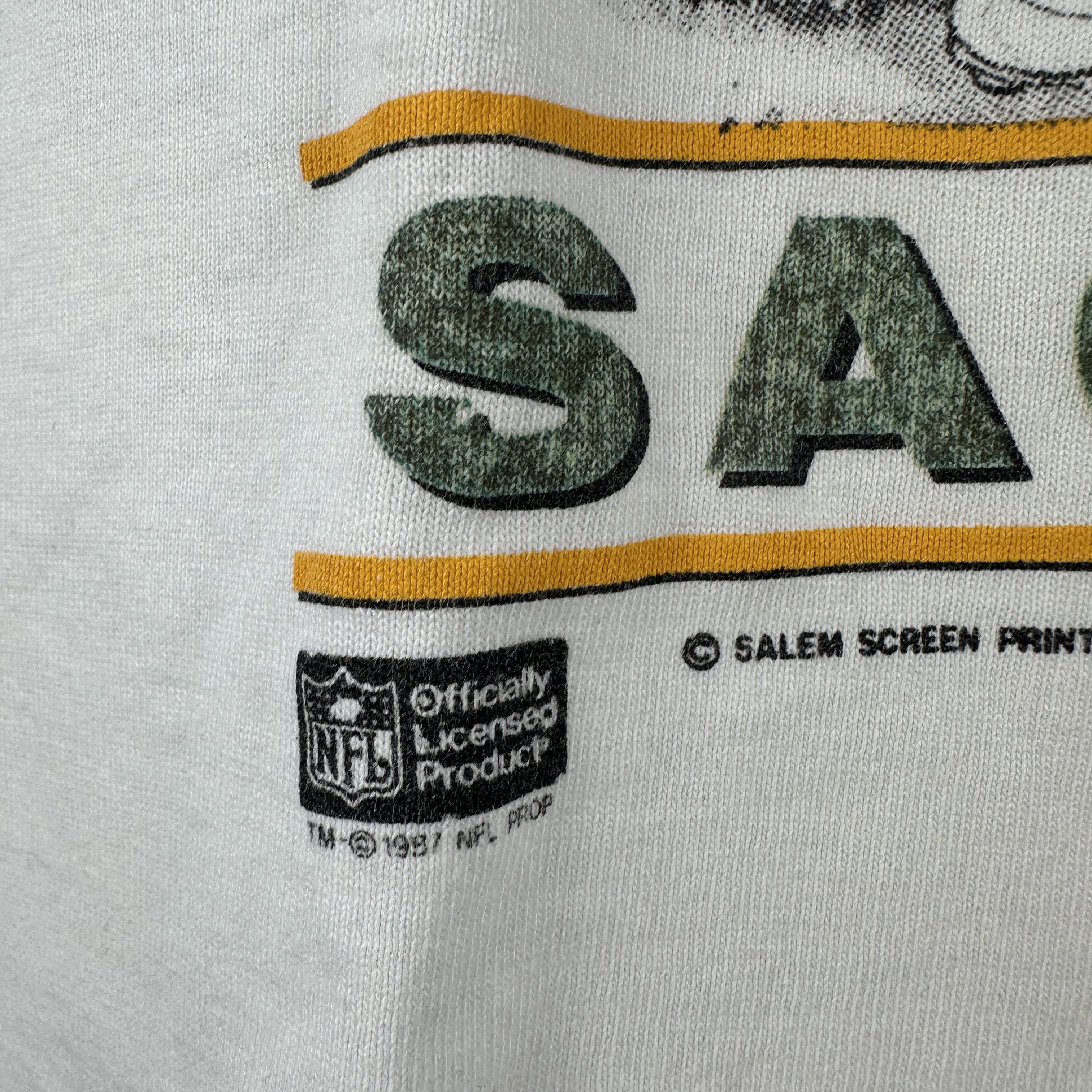 Vintage 1987 New Orleans Saints Sack Club NFL Caricature T-shirt Size US L / EU 52-54 / 3 - 4 Thumbnail