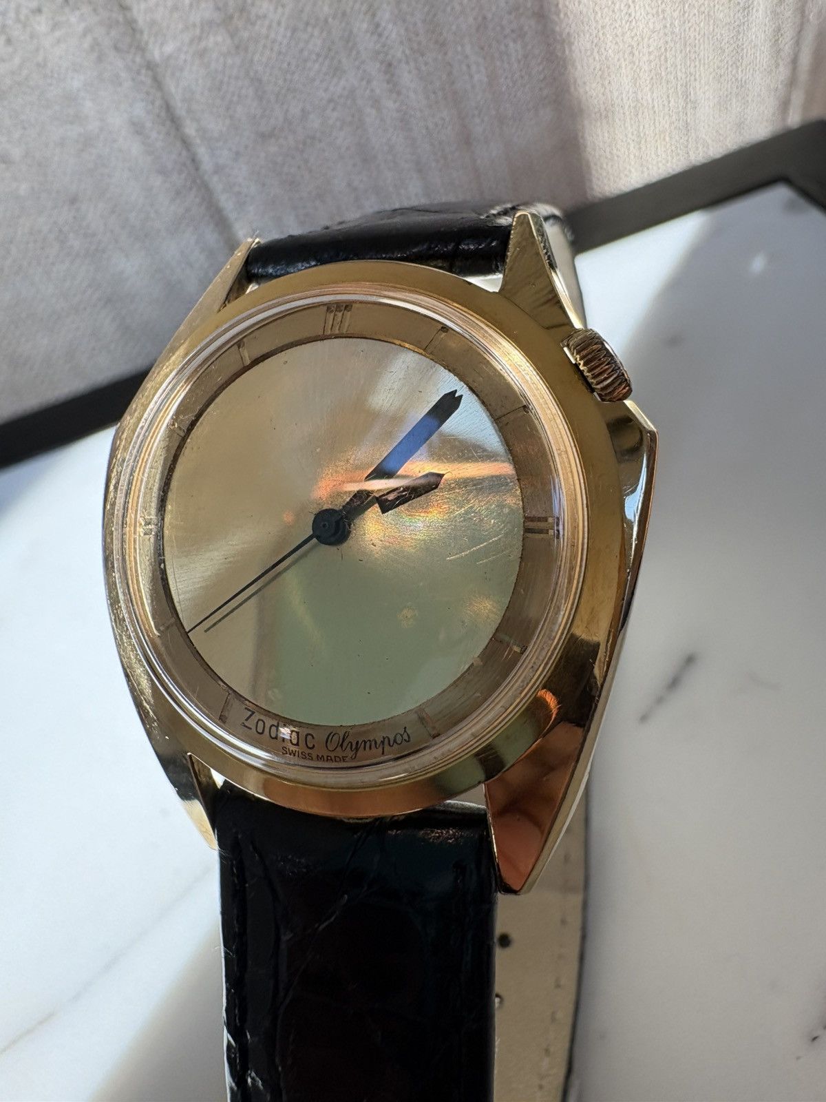 Other Zodiac Olympos 703-918 VTG 70s Mystery Dial 17J Swiss Auto Size ONE SIZE - 4 Thumbnail
