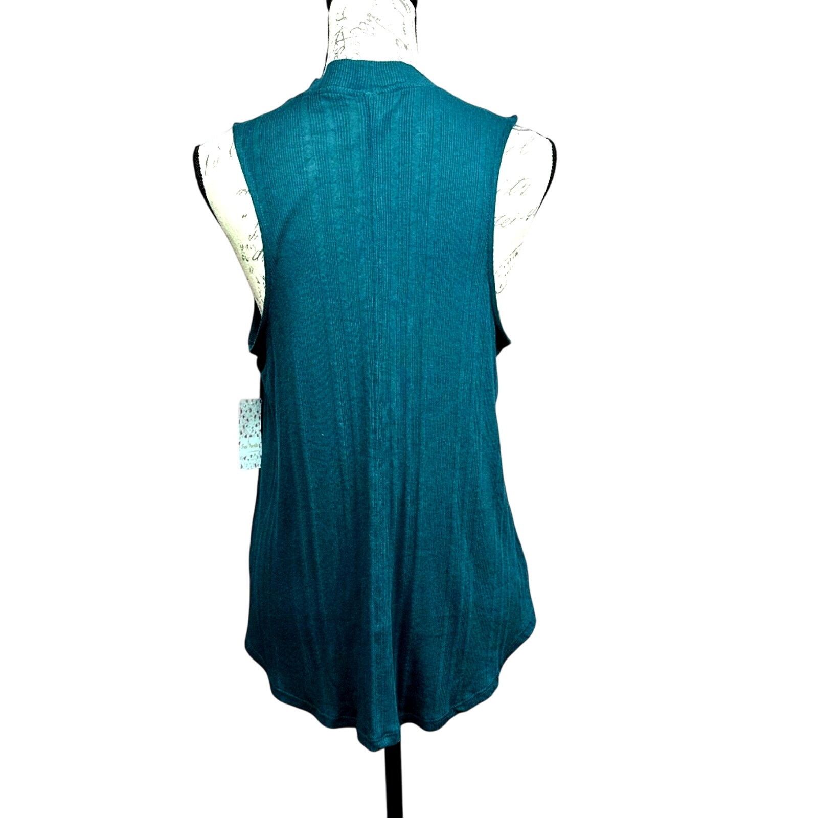 Free People Free People Womens Faye Ribbed Tank Top Turquoise size S Size S / US 4 / IT 40 - 11 Thumbnail