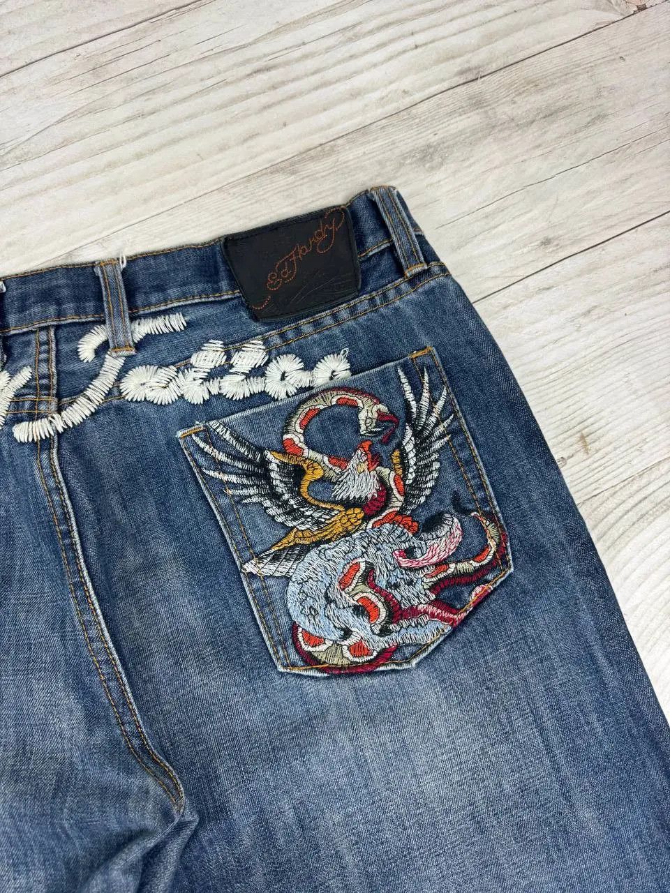 Ed Hardy Vintage Ed Hardy By Christian Audigier Denim Jeans Y2K Tatto Size US 38 / EU 54 - 6 Thumbnail