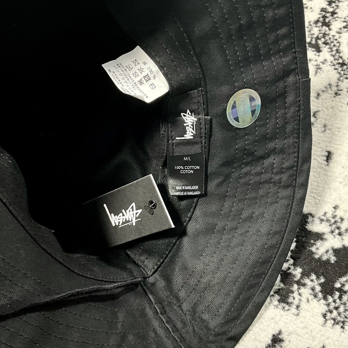 Vintage STUSSY FISHERMAN BUCKET HAT BLACK - M/L Size ONE SIZE - 5 Thumbnail