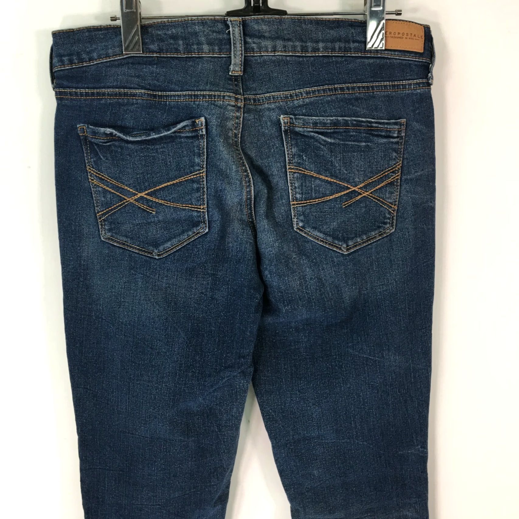 Vintage VINTAGE Aéropostale Bayla Skinny Jeans Women 32x32 Blue Denim Stretch Size 6 90s City College Skinny Jeans Size 28" / US 6 / IT 42 - 6 Thumbnail