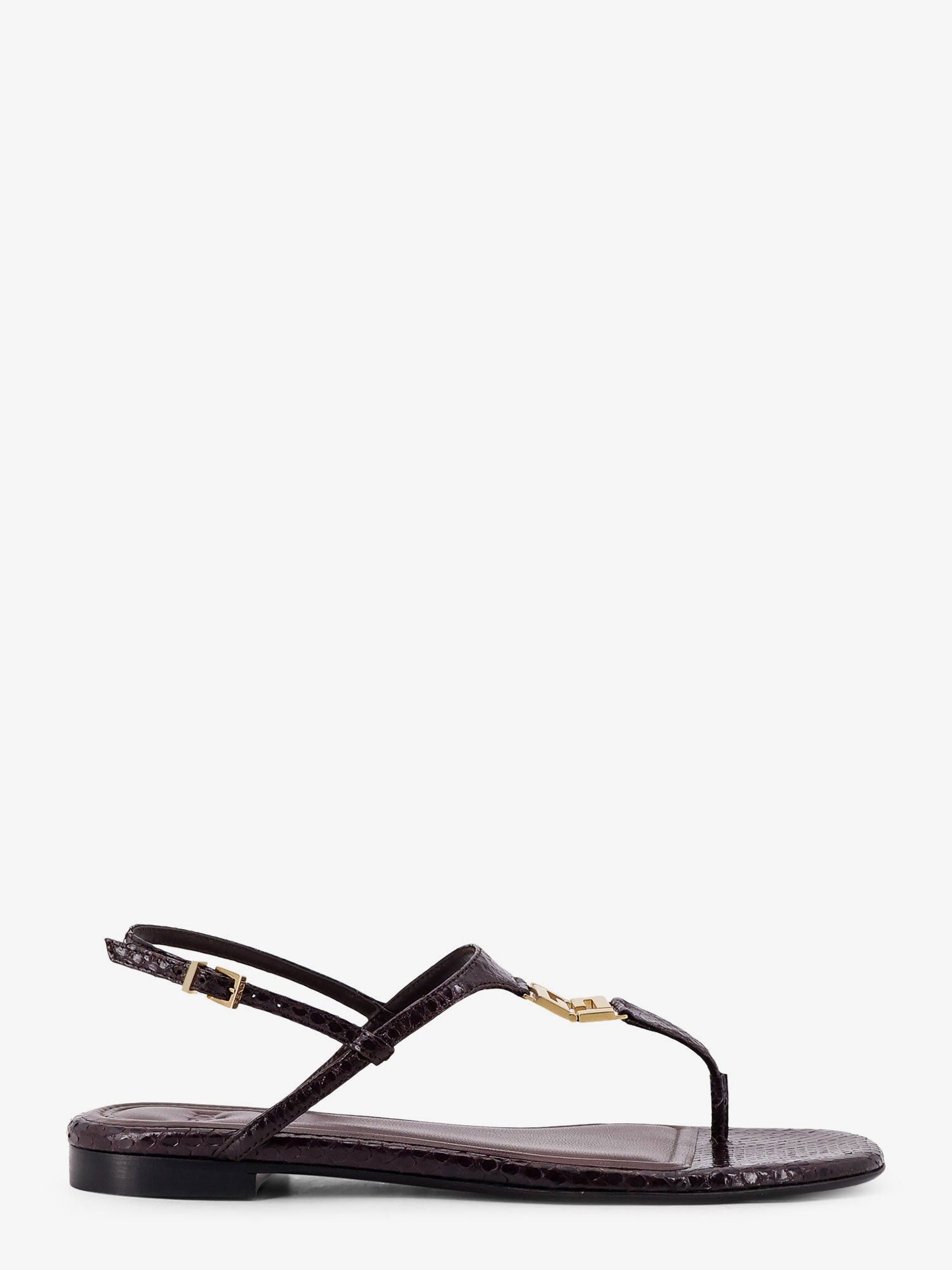 Fold leather sandals with reptile effect IT 38 - USA Tariffs Included