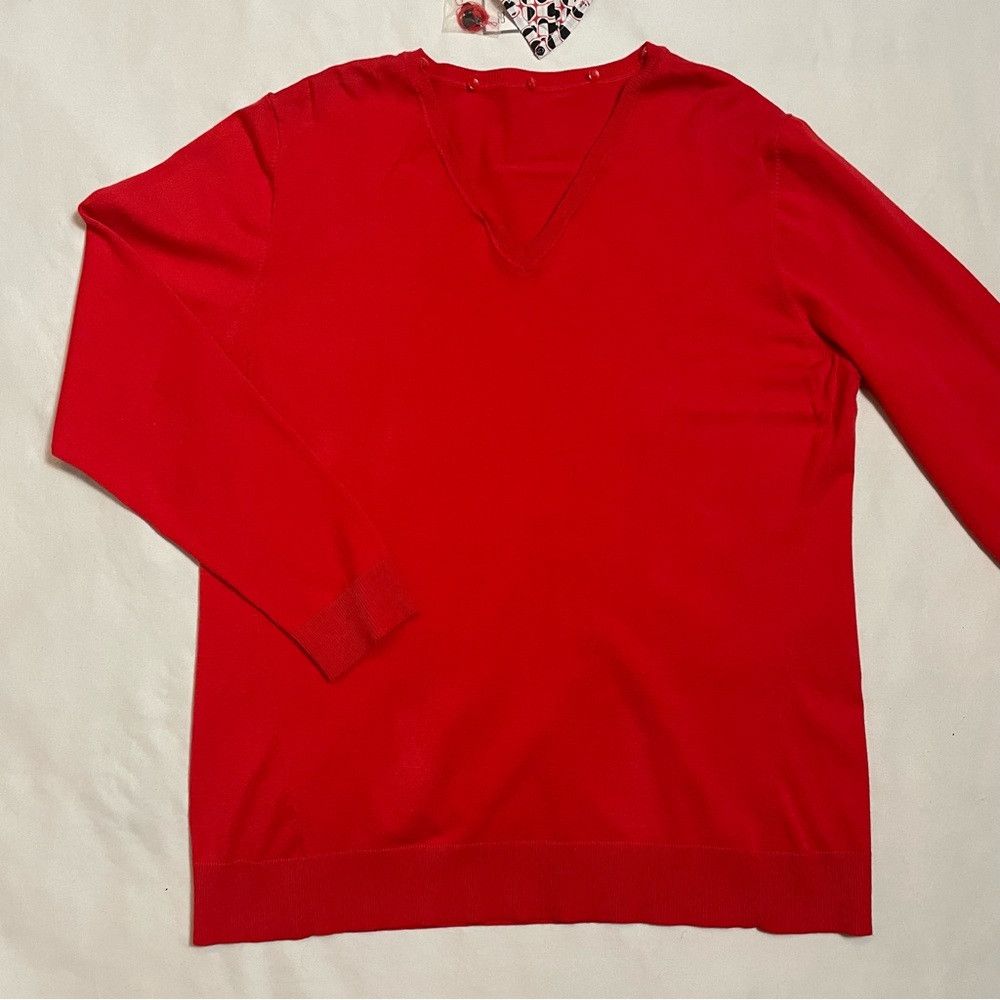 James Perse NWT New $365 Per Se Red Sweater with Removable Collar Size Size XXL / US 16-18 / IT 52-54 - 8 Thumbnail