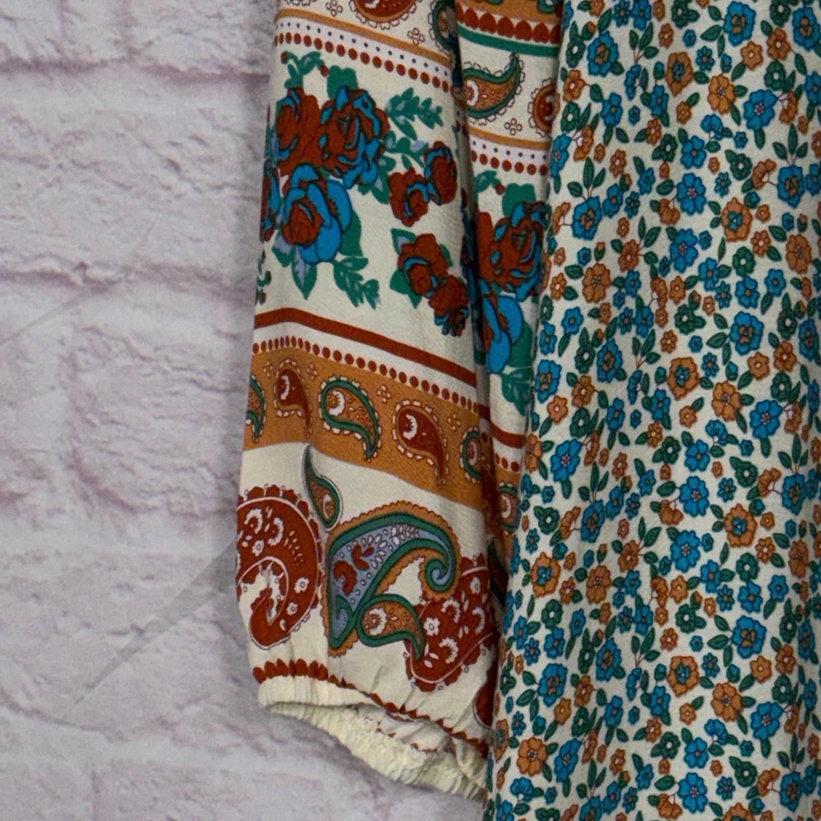 Other Bluetime Floral Boho Dress with 3/4 Sleeves Large NWT Size L / US 10 / IT 46 - 3 Thumbnail