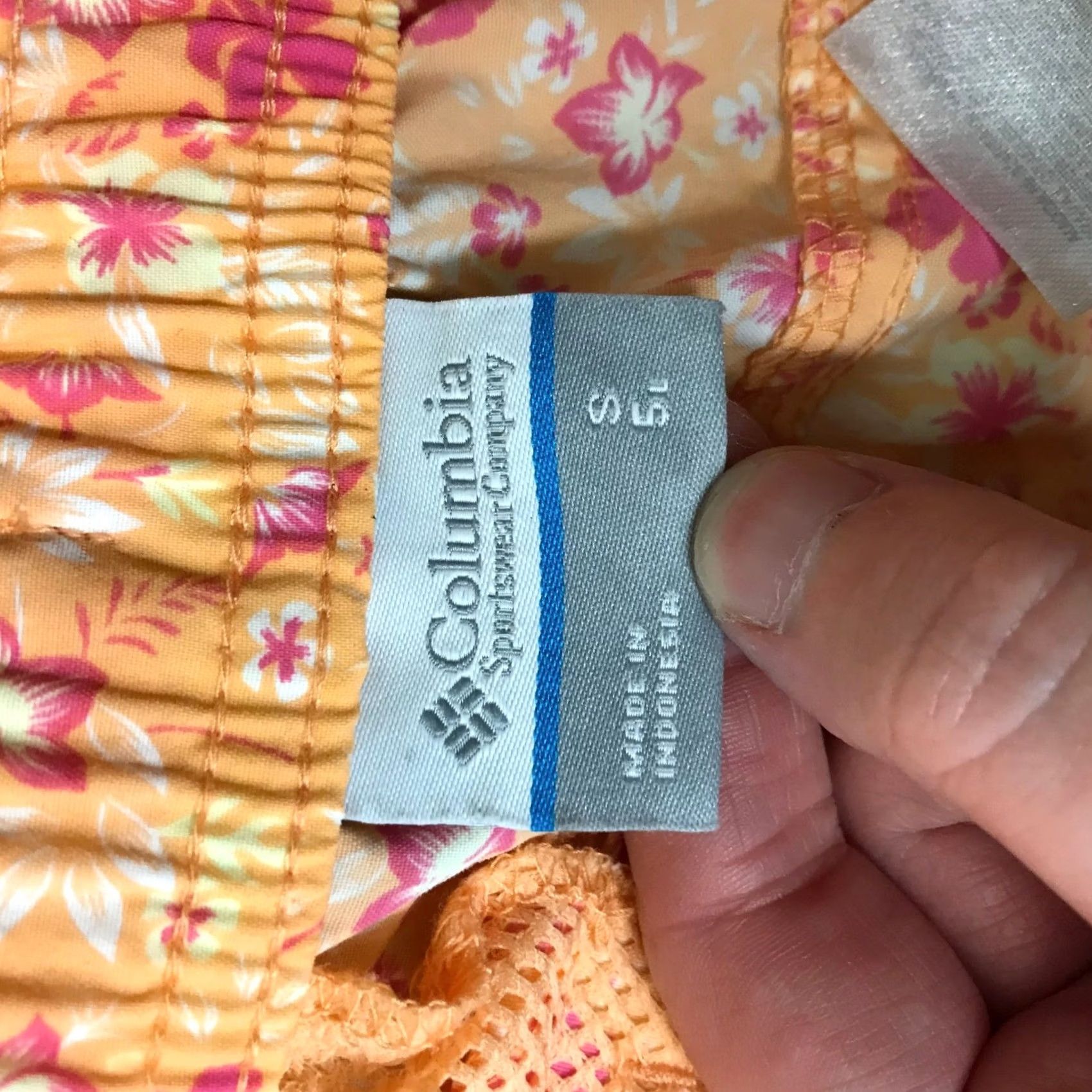 Vintage Columbia Women's Orange Floral Print Athletic Shorts S Regular Size 28" / US 6 / IT 42 - 7 Thumbnail