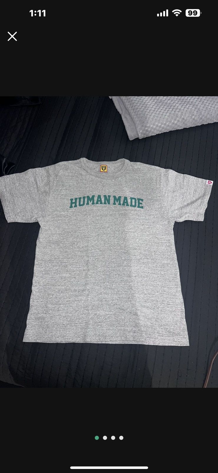 image of Human Made Tshirt Size Medium in Grey, Men's