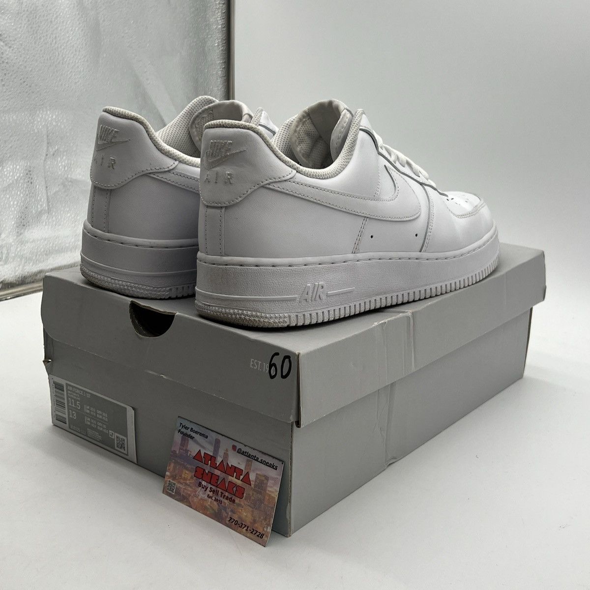 Nike Air Force 1 07 white Size US 11.5 / EU 44-45 - 5 Thumbnail