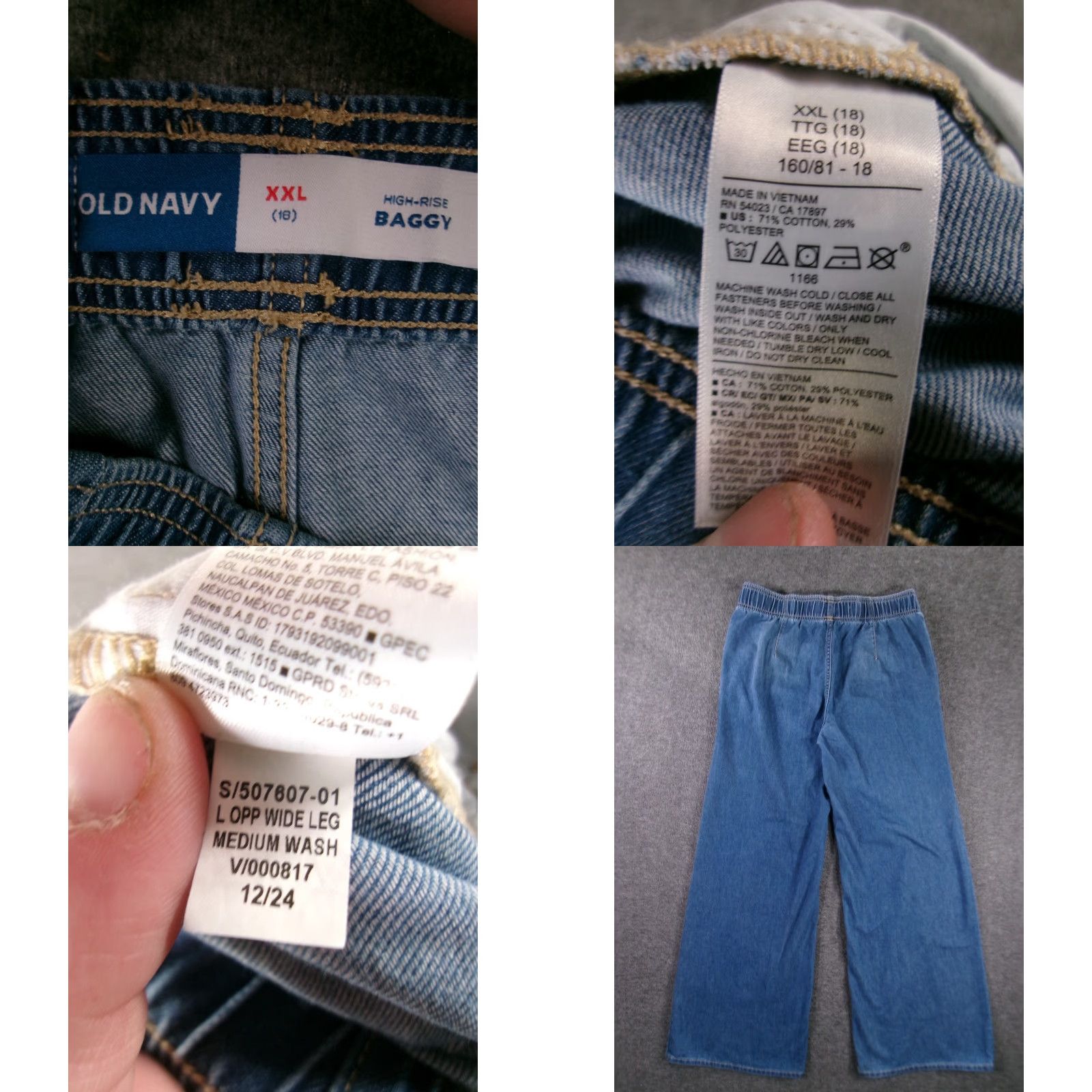 Old Navy VINTAGE Old Navy Jeans Womens 2XL Blue Wide-Leg High Rise Denim Baggy 80s 90s Grunge Rock Cowboy Western Workwear Mens? Size 40" / US 18 - 8 Thumbnail