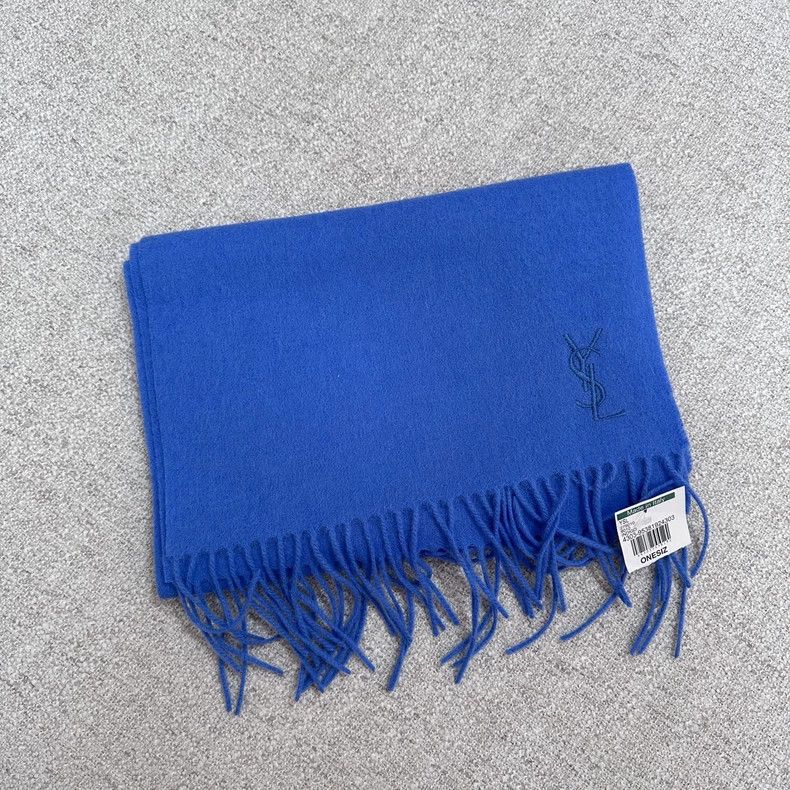 Saint Laurent Paris saint Laurent parisRoyal Blue Scarf 2503-Nextarrow Size ONE SIZE - 1 Thumbnail