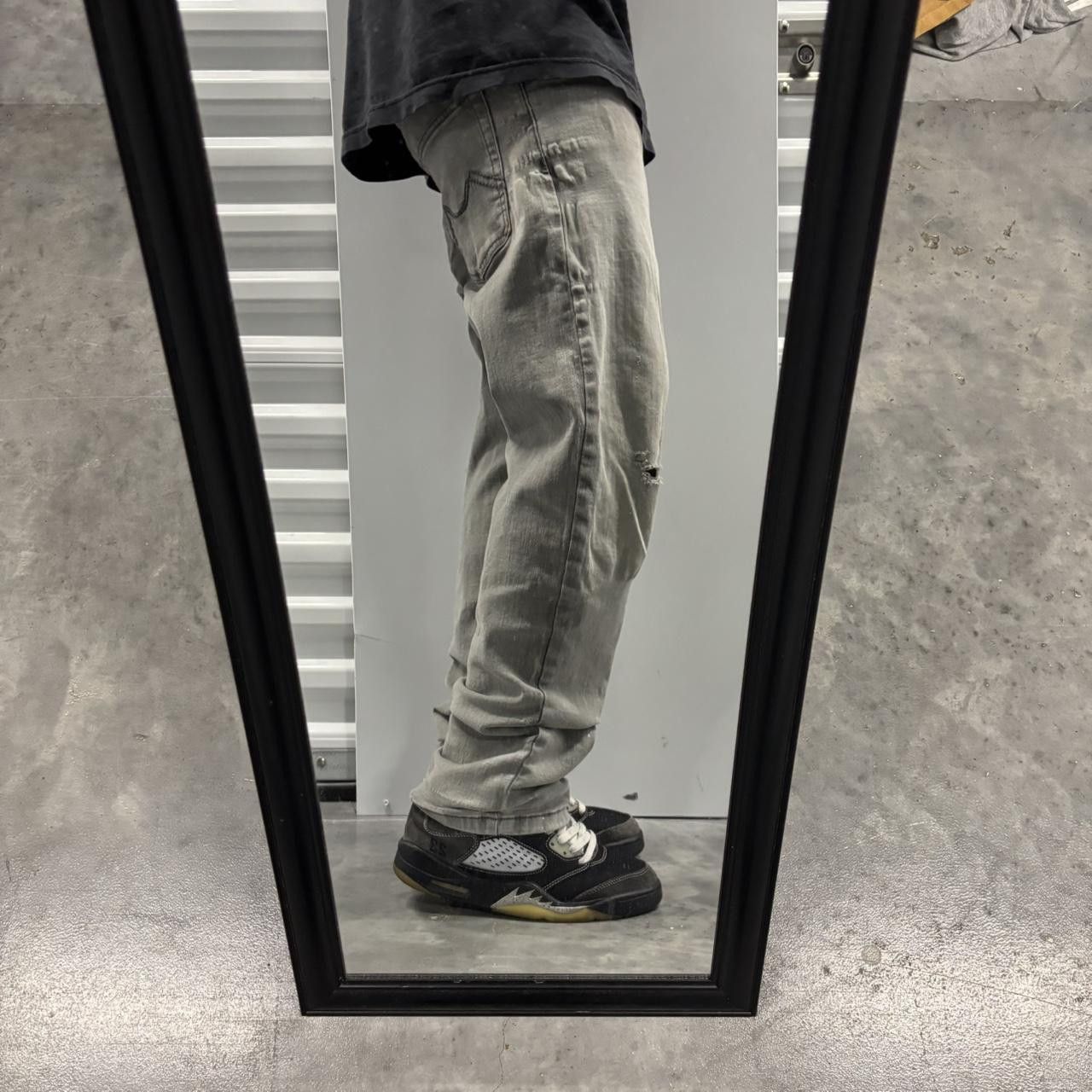 Japanese Brand × Vintage Crazy Vintage Y2K/2000s Grunge Faded Grey Mall Goth Denim Jeans! Size US 31 - 2 Thumbnail