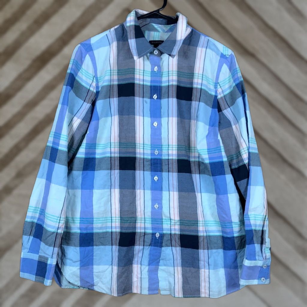 Talbots Talbots Womens Shirt Blue Multi Plaid Collared Button-Down 100% Cotton M Size M / US 6-8 / IT 42-44 - 1 Thumbnail
