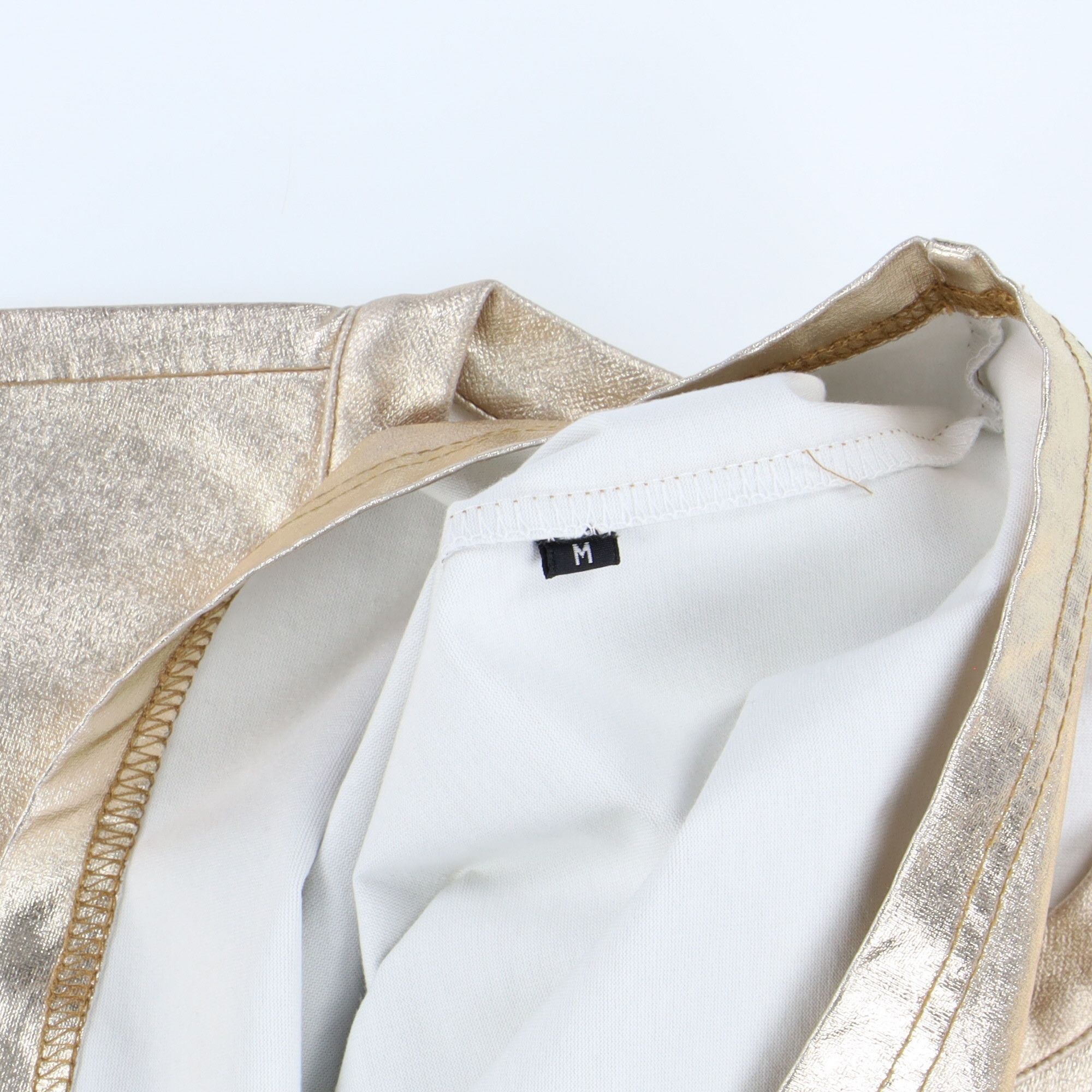 Givenchy Metallic Gold Shoulder Zip T-Shirt Size US M / EU 48-50 / 2 - 3 Thumbnail