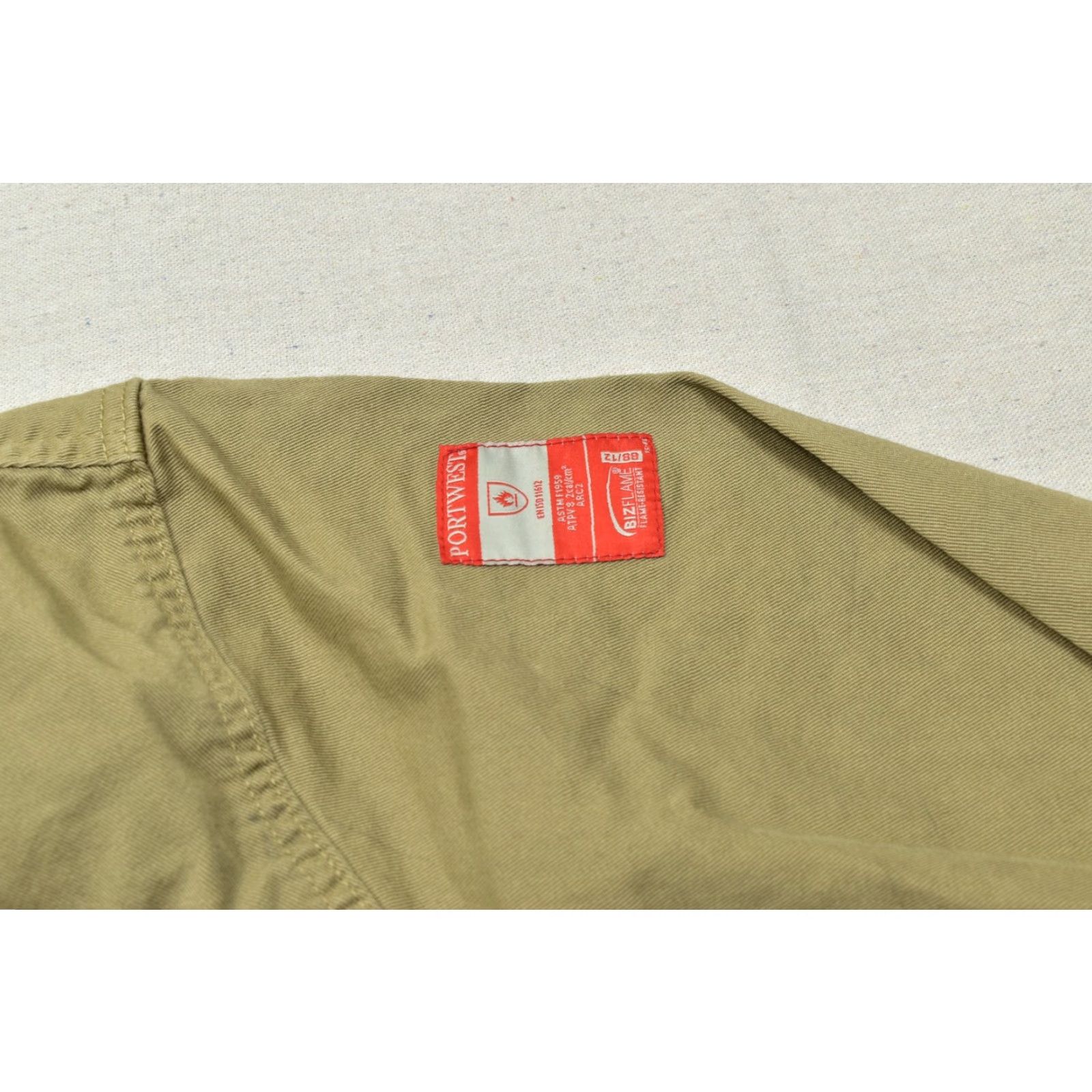 Vintage VINTAGE? Portwest Bizflame FR89 Men's 3XL Khaki Flame Resistant FR Work Shirt Long Sleeve Size US XXL / EU 58 / 5 - 6 Thumbnail