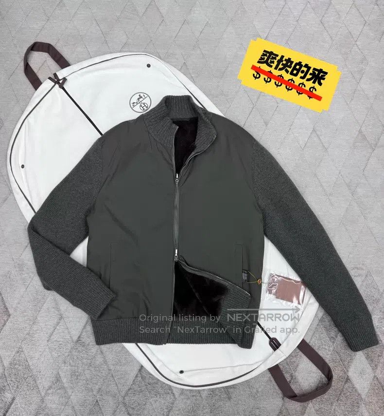 Loro Piana Loro Piana Baby Cashmere Blend Bomber Jacket, Strom System Size US M / EU 48-50 / 2 - 1 Thumbnail