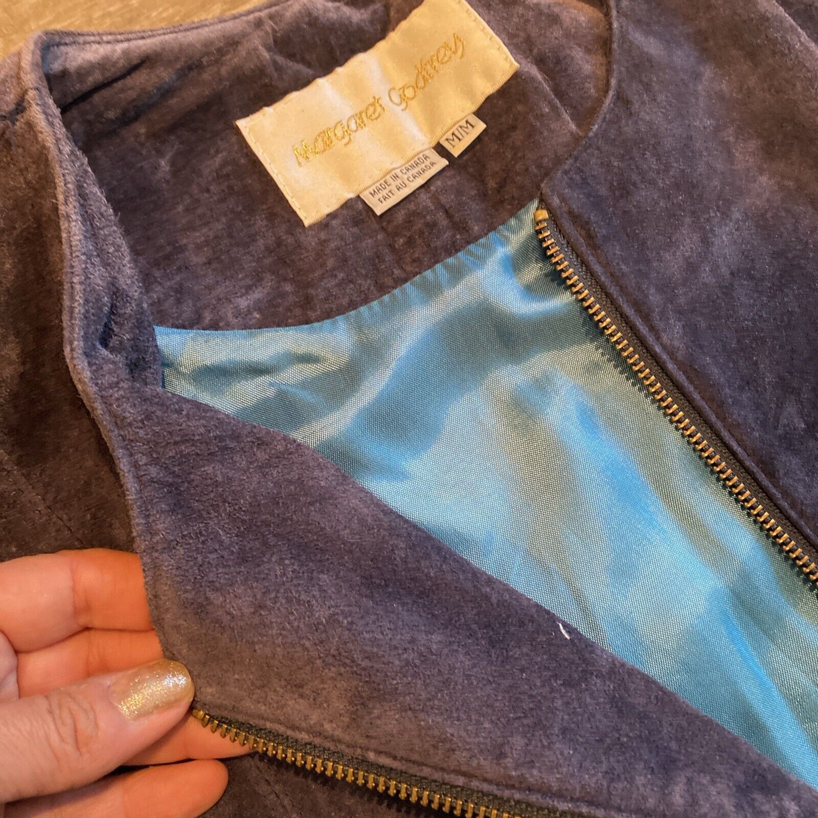 Margaret Howell Margaret Godfrey Women Suede Jacket Size L Purple Size L / US 10 / IT 46 - 5 Thumbnail