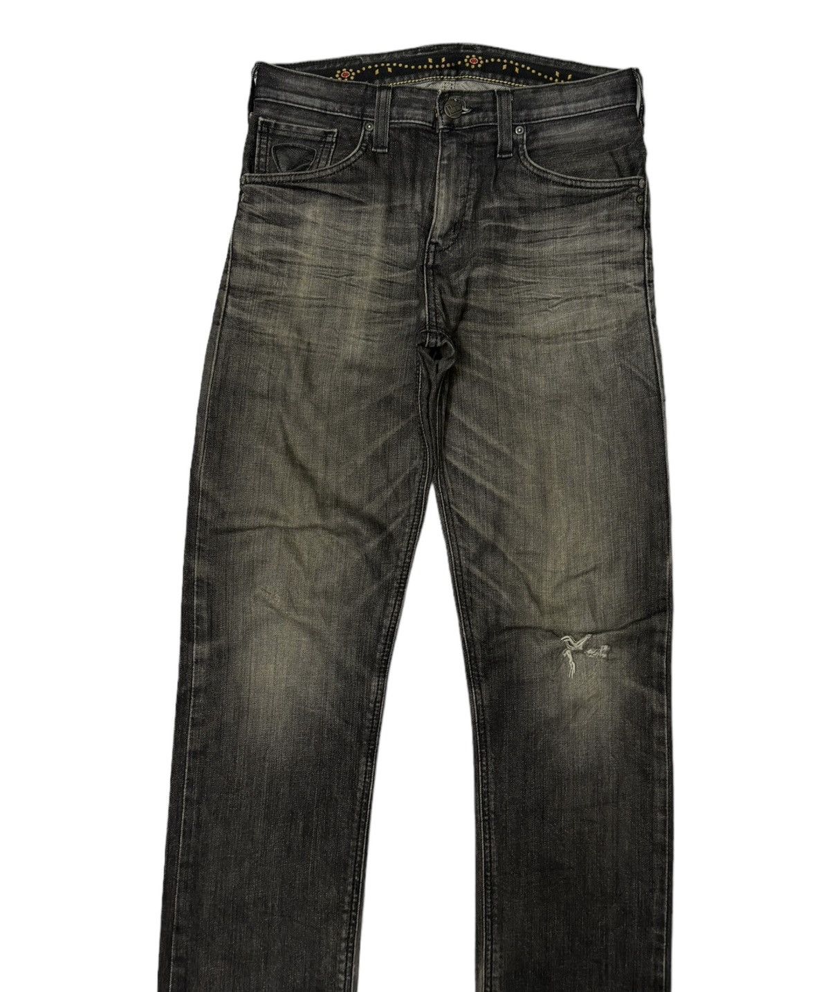 Kapital EDWIN EXCLUSIVE VINTAGE BLACK DISTRESSED DENIM JEANS Size US 30 / EU 46 - 3 Thumbnail