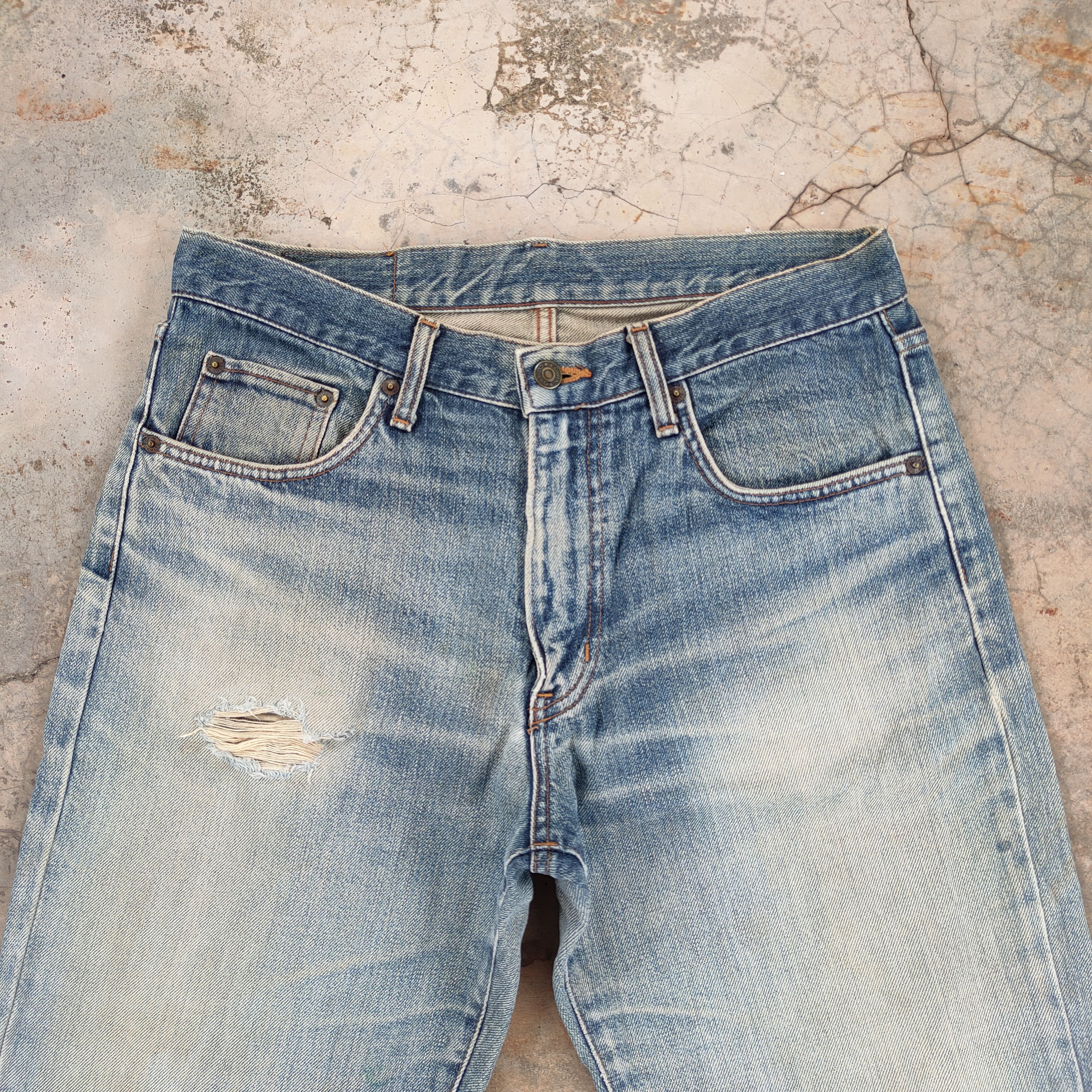 Edwin W33 VINTAGE EDWIN FADED RIPPED JEANS PANTS Size US 33 - 3 Thumbnail