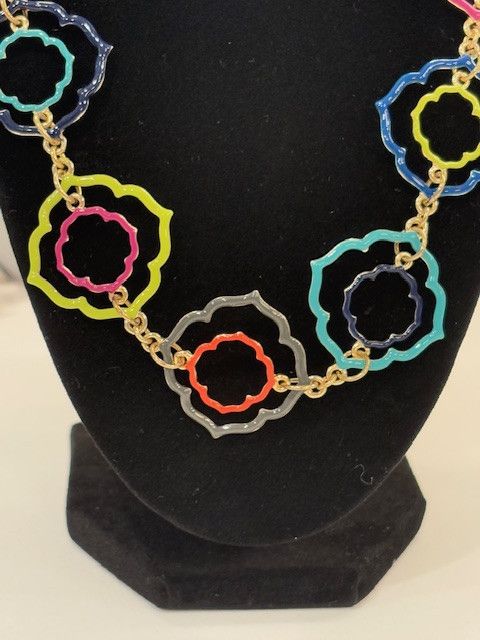 Jewelry Multicolor Lotus Flowers on a Gold Chain Size ONE SIZE - 3 Thumbnail