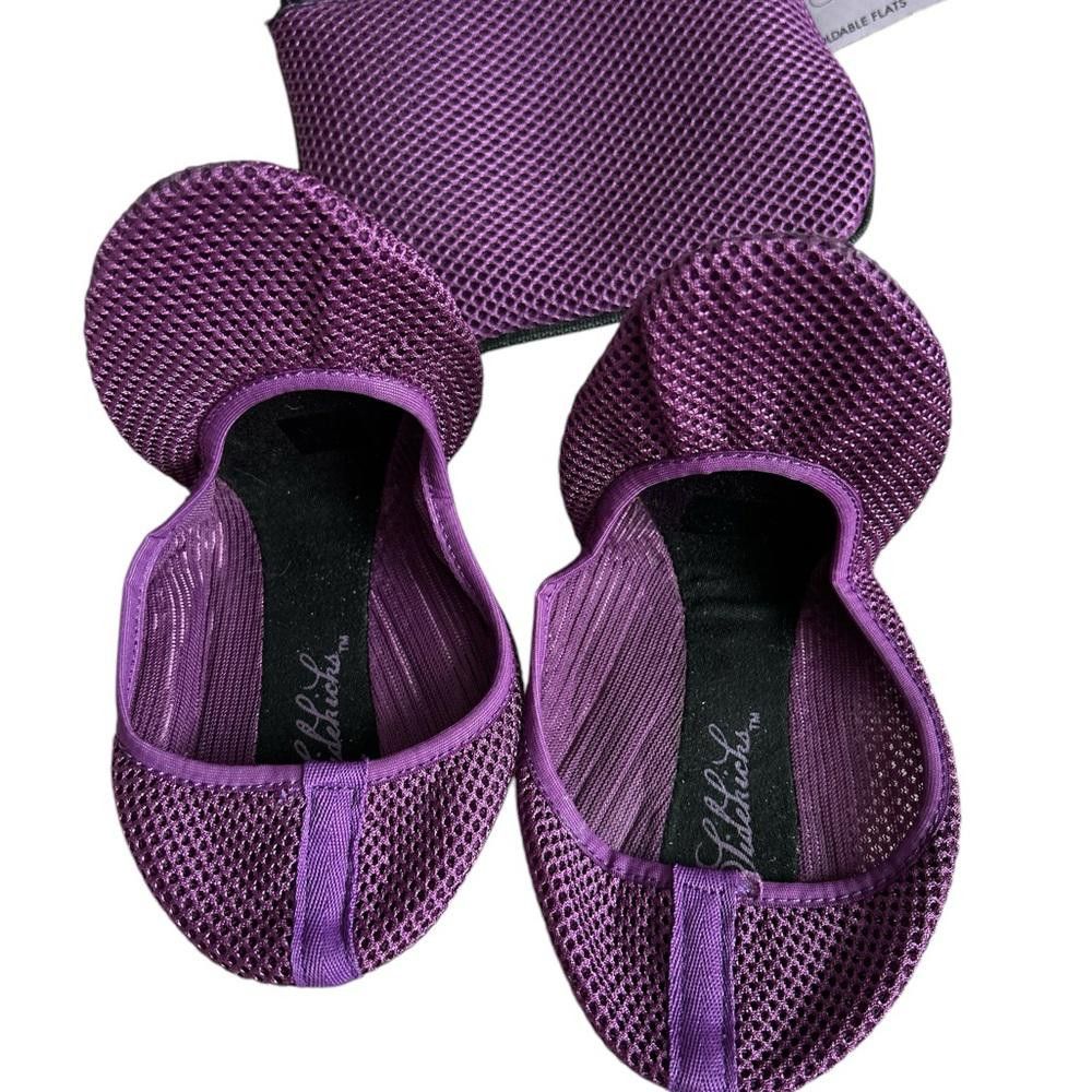Designer Purple Mesh Women's Flats with Matching Pouch Size US 7.5 / IT 37.5 - 5 Thumbnail