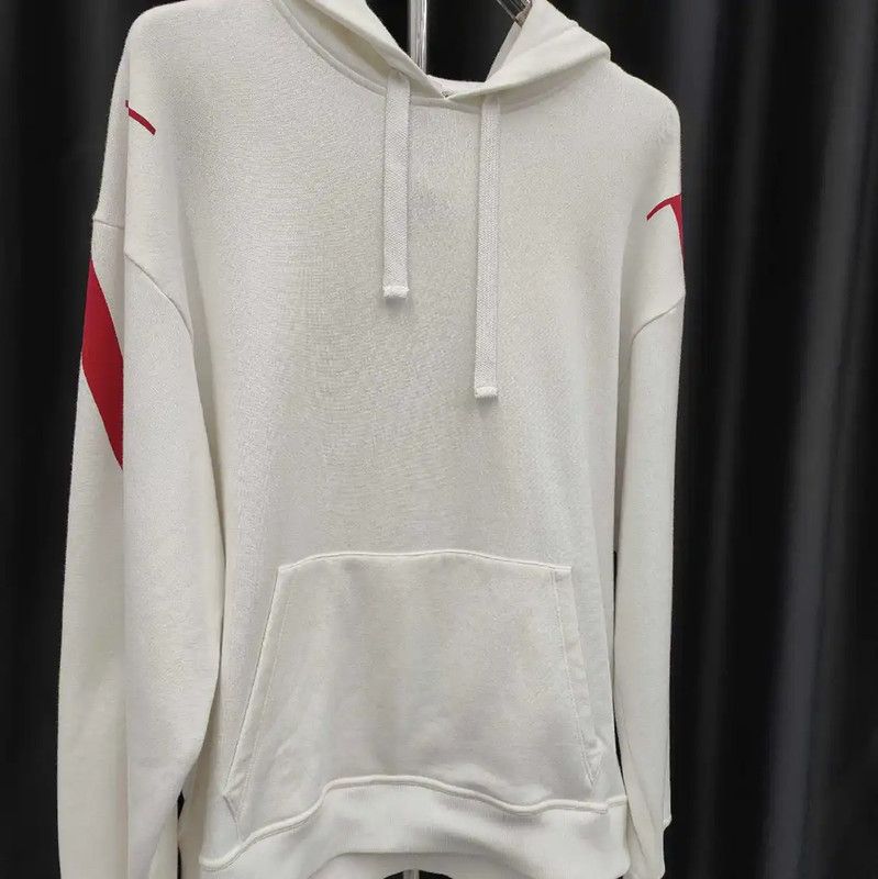 Valentino Valentino White Women's Hoodie with Red Detail 0089 Size L / US 10 / IT 46 - 1 Thumbnail