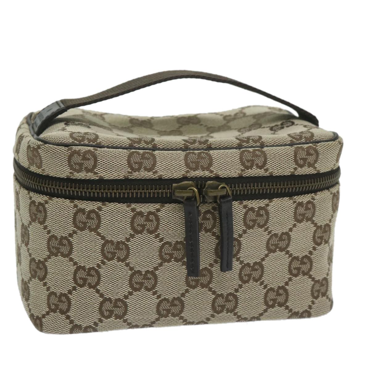 image of Gucci GG Canvas Vanity Cosmetic Pouch Beige 106646 Auth Yk10132, Women's