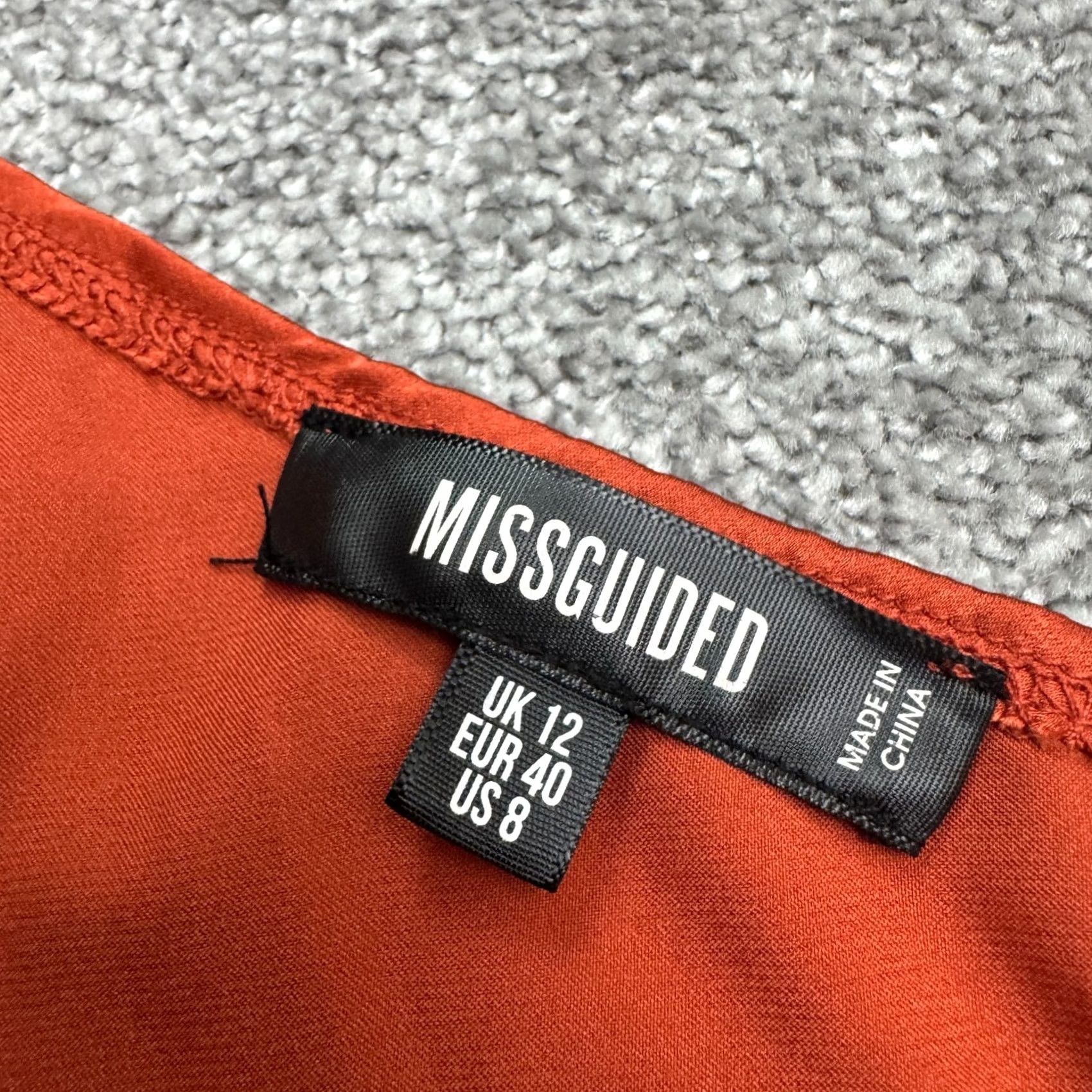 Missguided Missguided Satin One Shoulder Twist Front Maxi Dress Womens 8 Orange Size M / US 6-8 / IT 42-44 - 7 Thumbnail