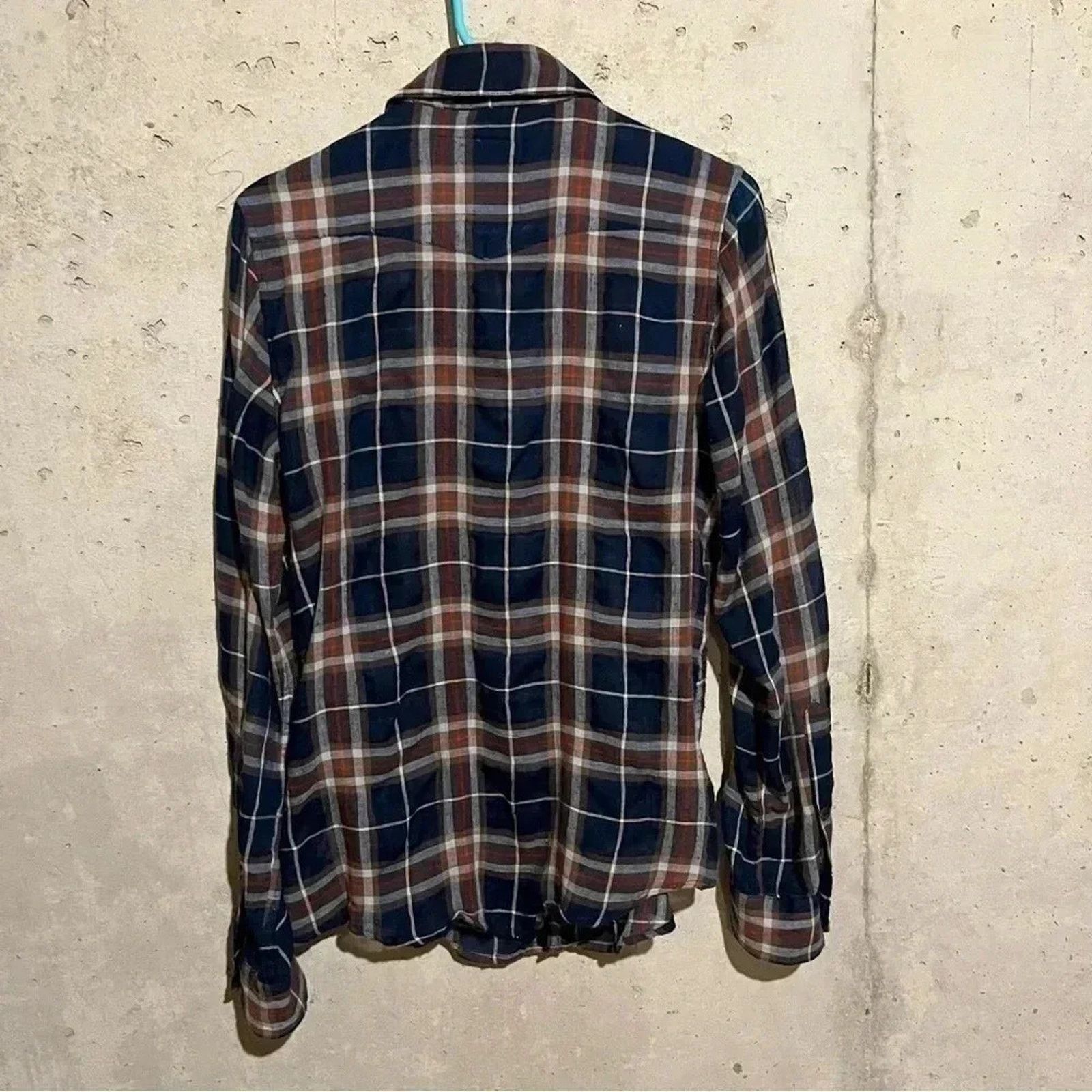 Other Joe’s Jeans ‘The Shirt’ Navy Plaid Lightweight Unisex Sz XS Size XS / US 0-2 / IT 36-38 - 5 Thumbnail