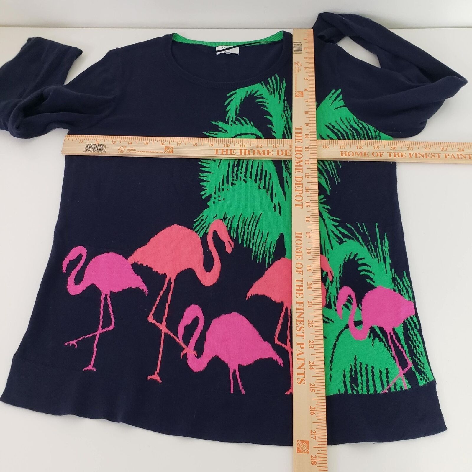 Designer Crown & Ivy Flamingo Sweater Womens Size Large Knit Vacation Size L / US 10 / IT 46 - 6 Thumbnail