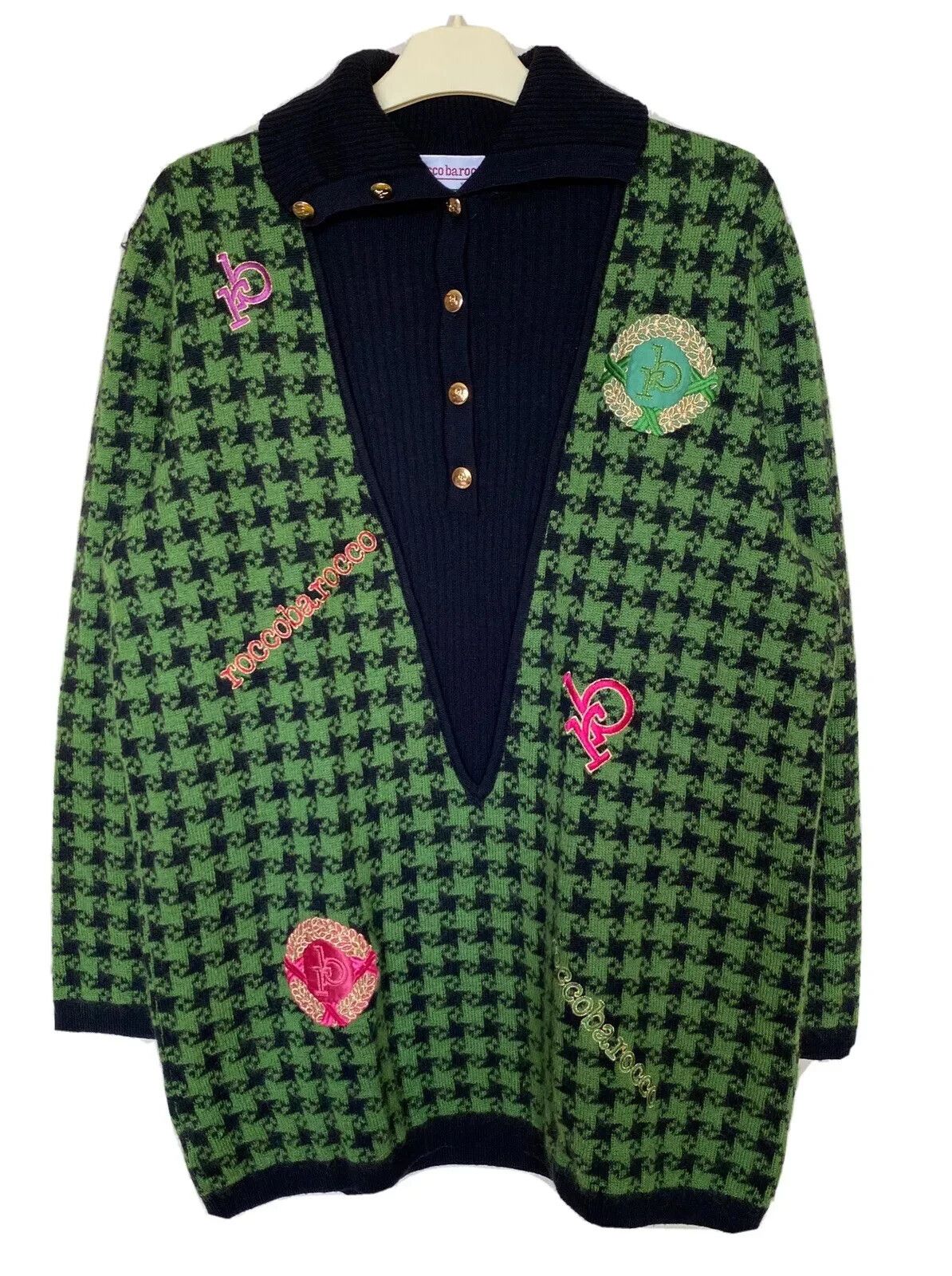 Other VINTAGE 90s ROCCO BAROCCO WOOL SWEATER WOMENS EMBROIDERED Size L / US 10 / IT 46 - 1 Thumbnail