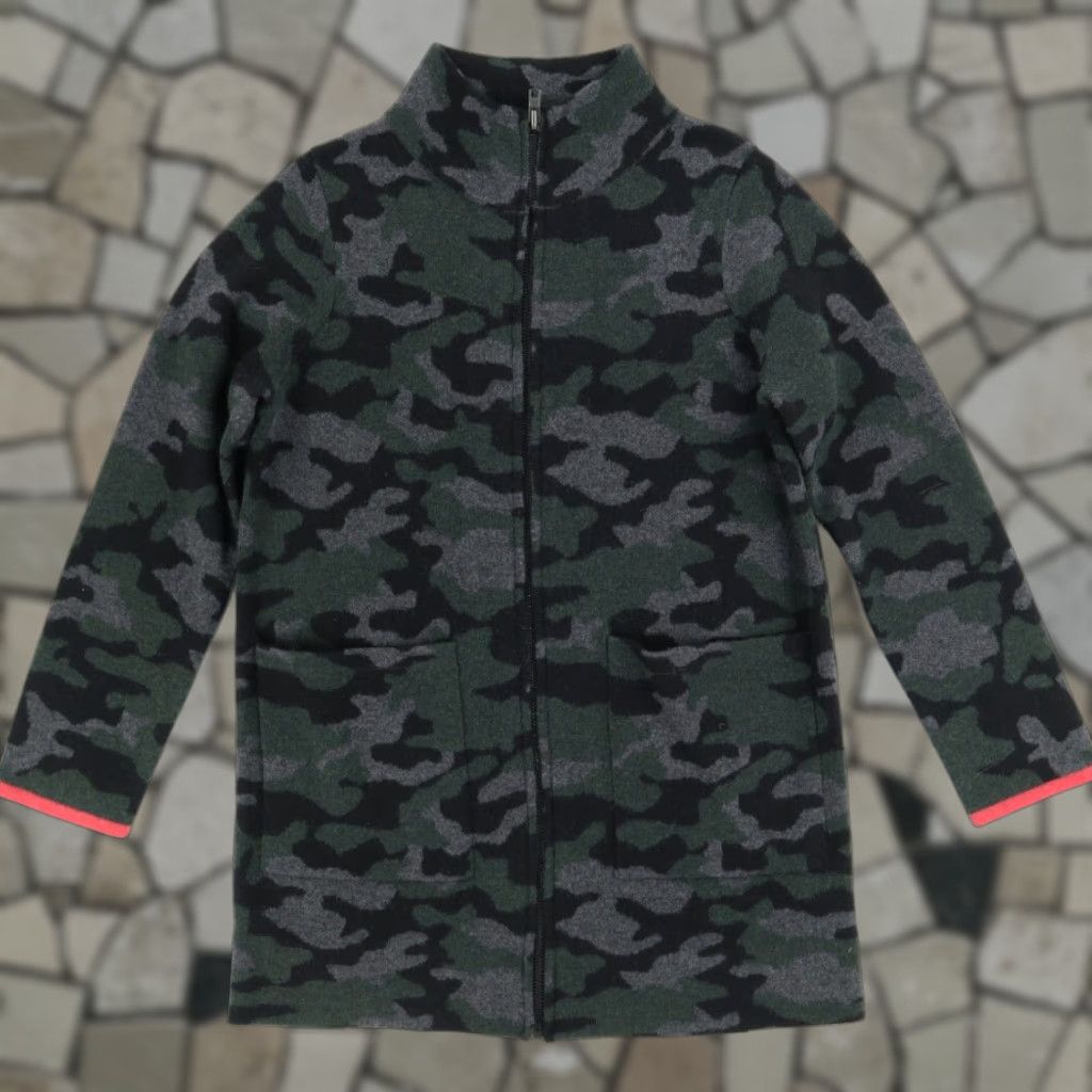 Anthropologie Field & Flower Anthropologie Wool Long Camouflage Mock Jacket Green Women's S Shirt Size S / US 4 / IT 40 - 1 Thumbnail