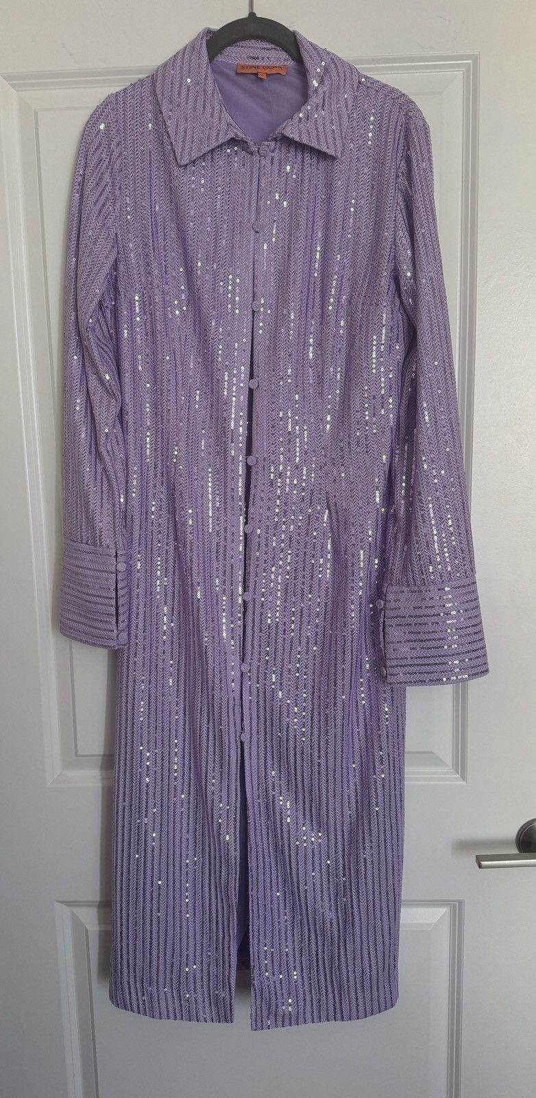 Stine Goya Stine Goya Sonja Sequin Long Sleeve Button-Up Shirtdress Size M / US 6-8 / IT 42-44 - 5 Thumbnail
