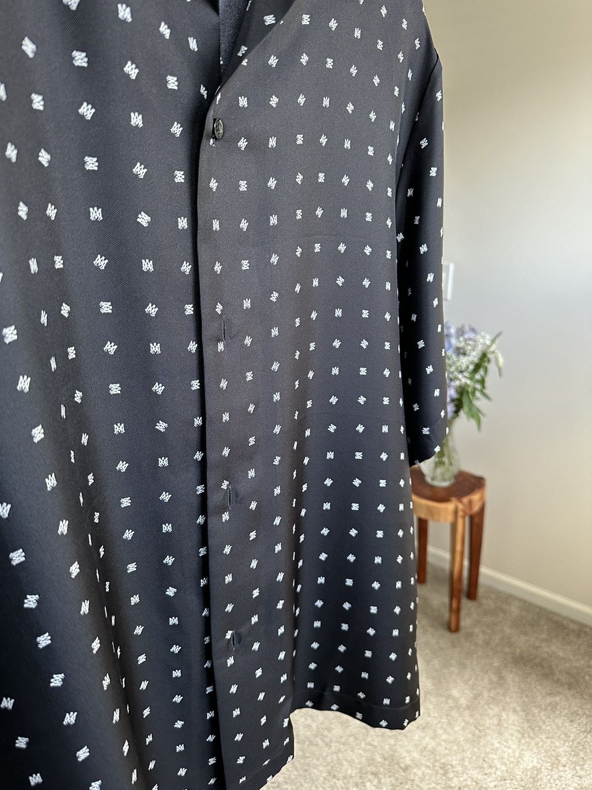 Amiri Mixed Monogram Silk Camp Shirt Size US L / EU 52-54 / 3 - 2 Thumbnail