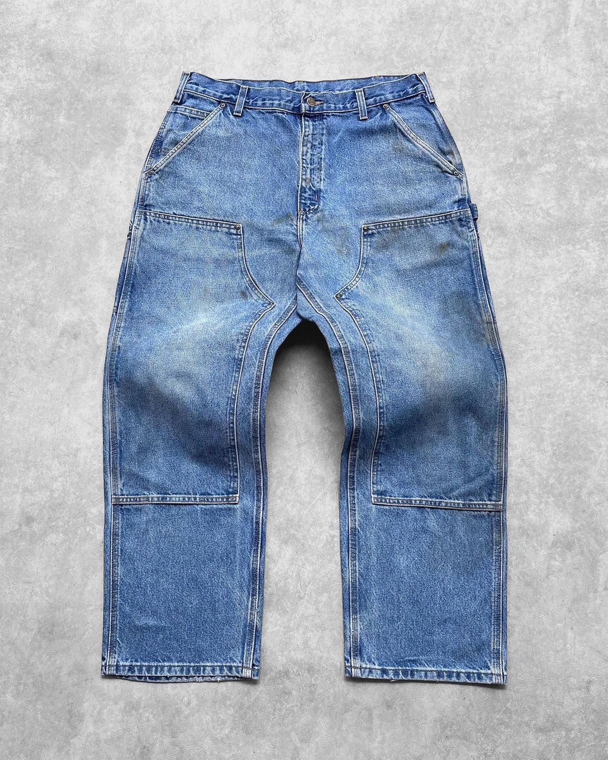 Carhartt Fadedd Darkstone Carhartt Double Knee Pant B73-DST🐋 Size US 36 / EU 52 - 1 Thumbnail