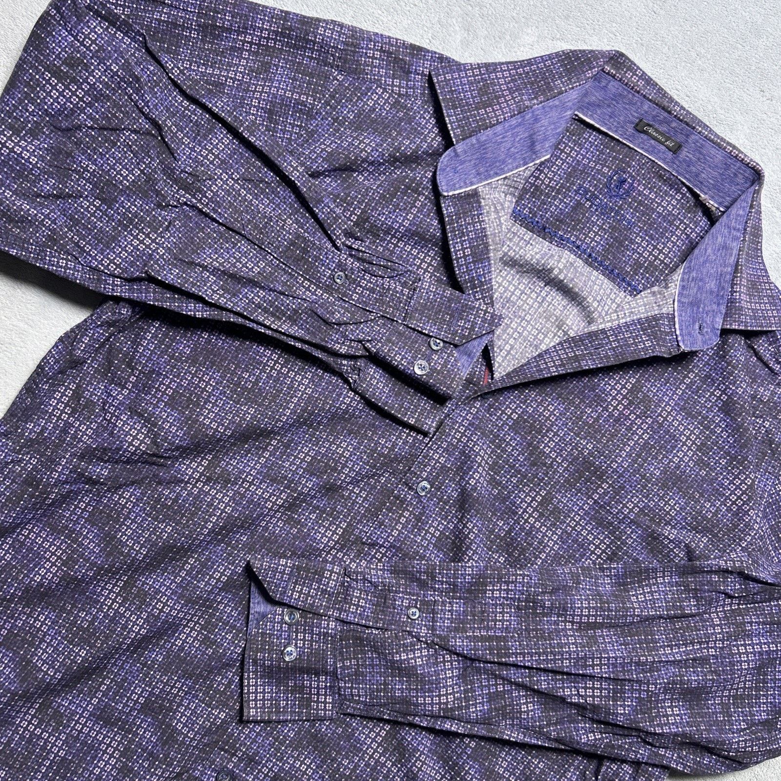 BUGATCHI Bugatchi Button Up Shirt Mens Large Scales Fancy Long sleeve Size US L / EU 52-54 / 3 - 12 Thumbnail