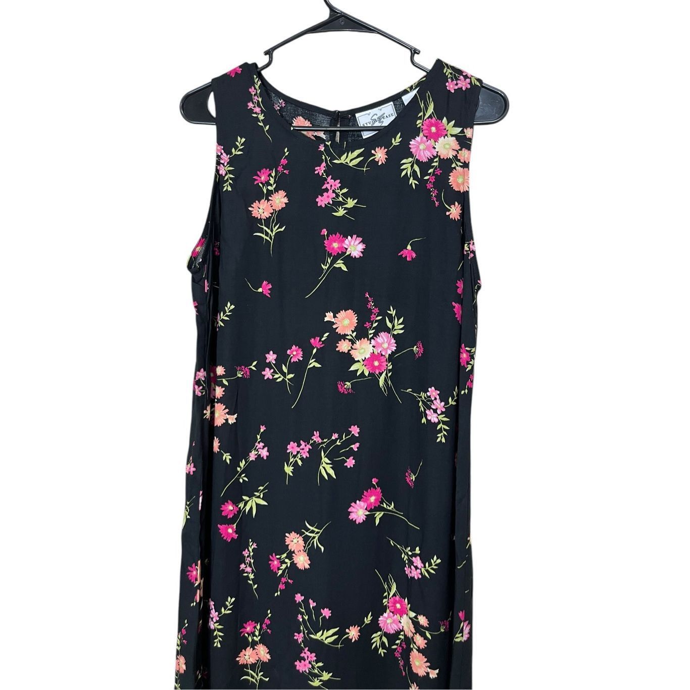 Other Vintage Studio Ease 90s Black Floral Print Maxi Dress Size 10 Size L / US 10 / IT 46 - 2 Thumbnail