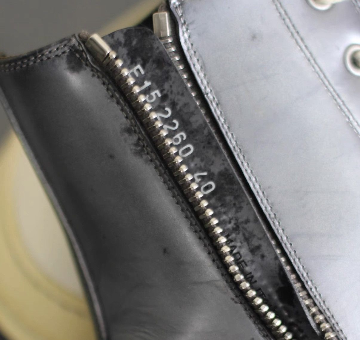 Rick Owens Rick Owens Mirror Metallic Leather High-Top Sneakers Size US 7 / EU 40 - 7 Thumbnail